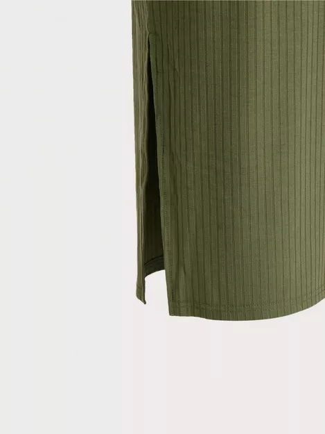 LS DRESS NOOS Green B O-NECK Lichen Pieces - Buy MIDI Deep PCKYLIE