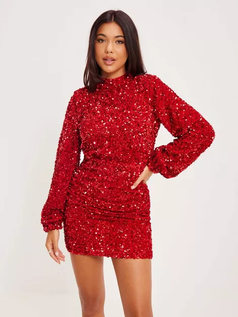 Ekstrem Også skæg Buy Nelly Holiday Sparkle Dress - Red | Nelly.com