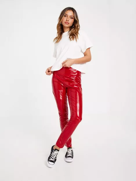 Vinyl pants Alice red crotch zipper high gloss Bitte Größe wählen (Select)  Größe S