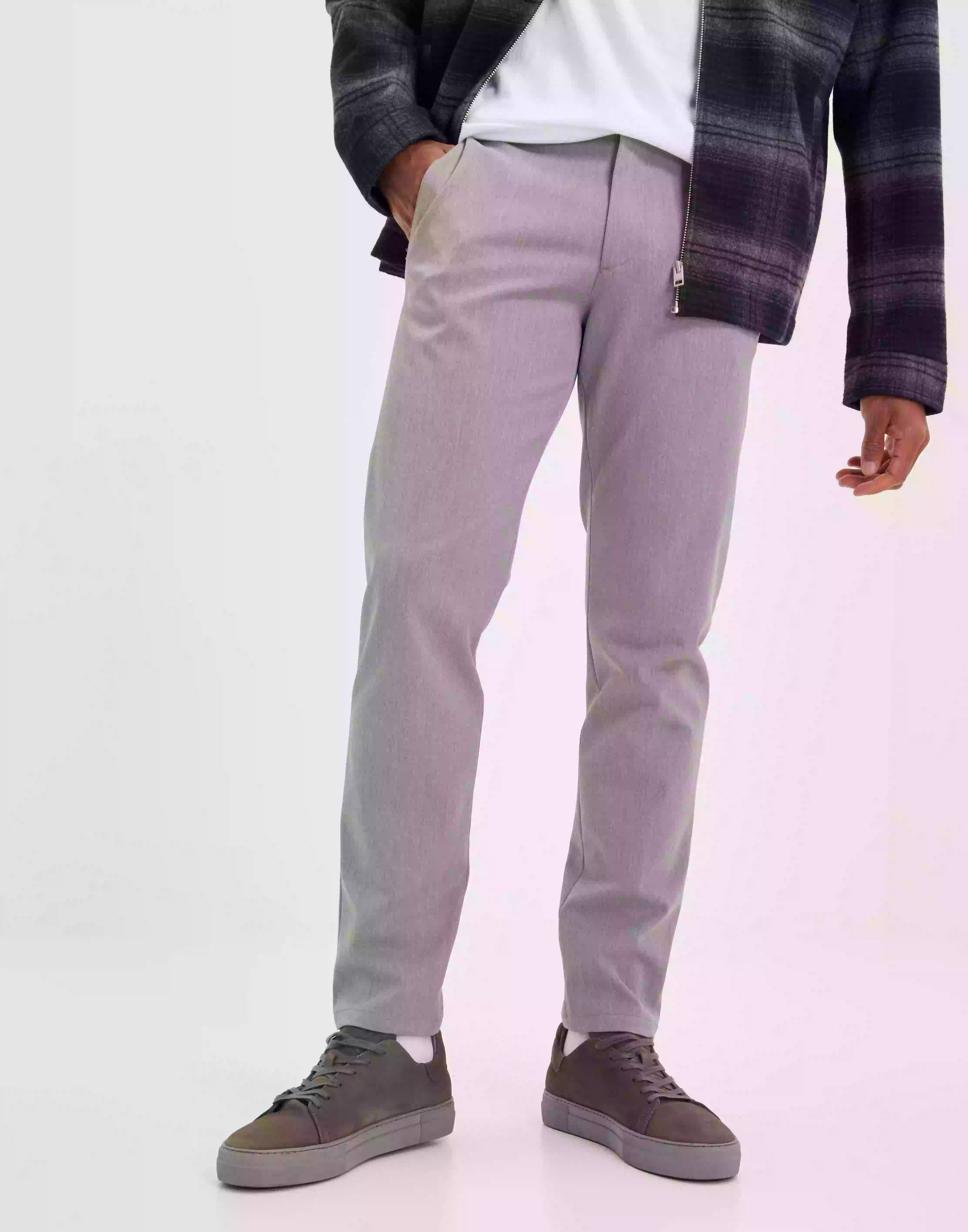 Selected Homme Slhslim-Best 175 Flex Pants B Noos Kostymbyxor Dark Grey Melange