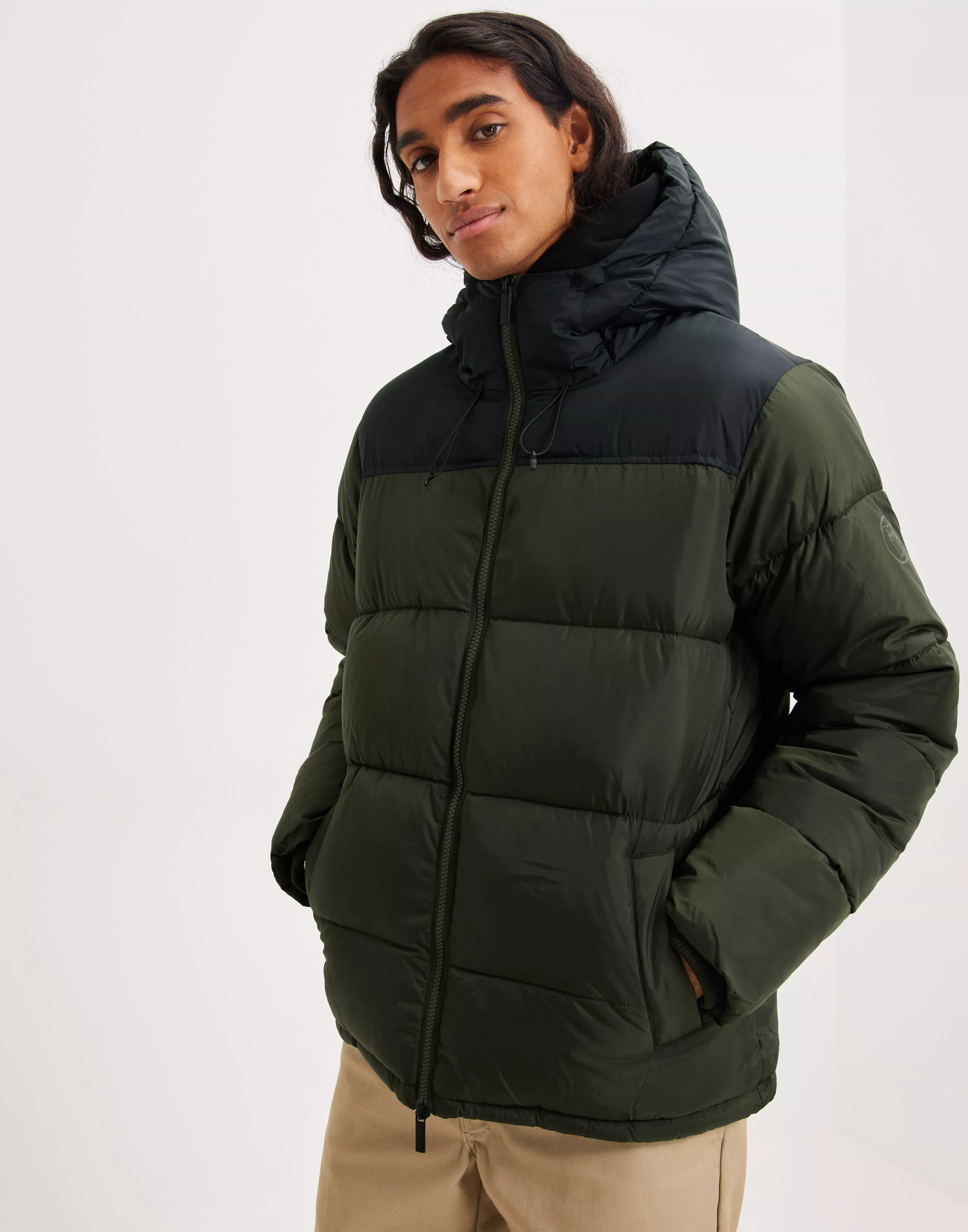 KnowledgeCotton Apparel Thermore? puffer color blocked jacket THERMO ACTIVE? - GRS/Vegan Forrest product