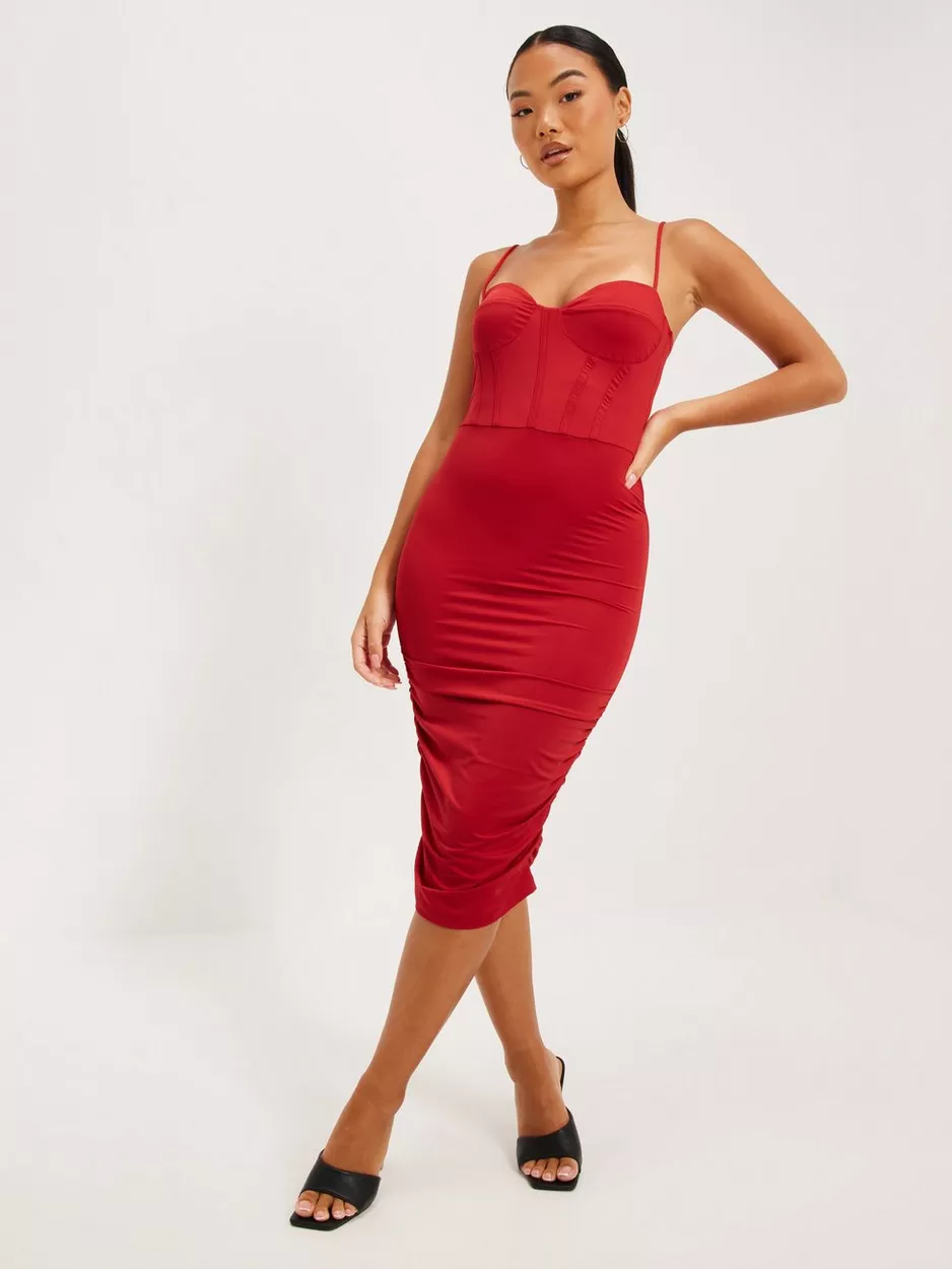 Nelly - Festklänningar - Röd - Bustier Shape Dress - Klänningar