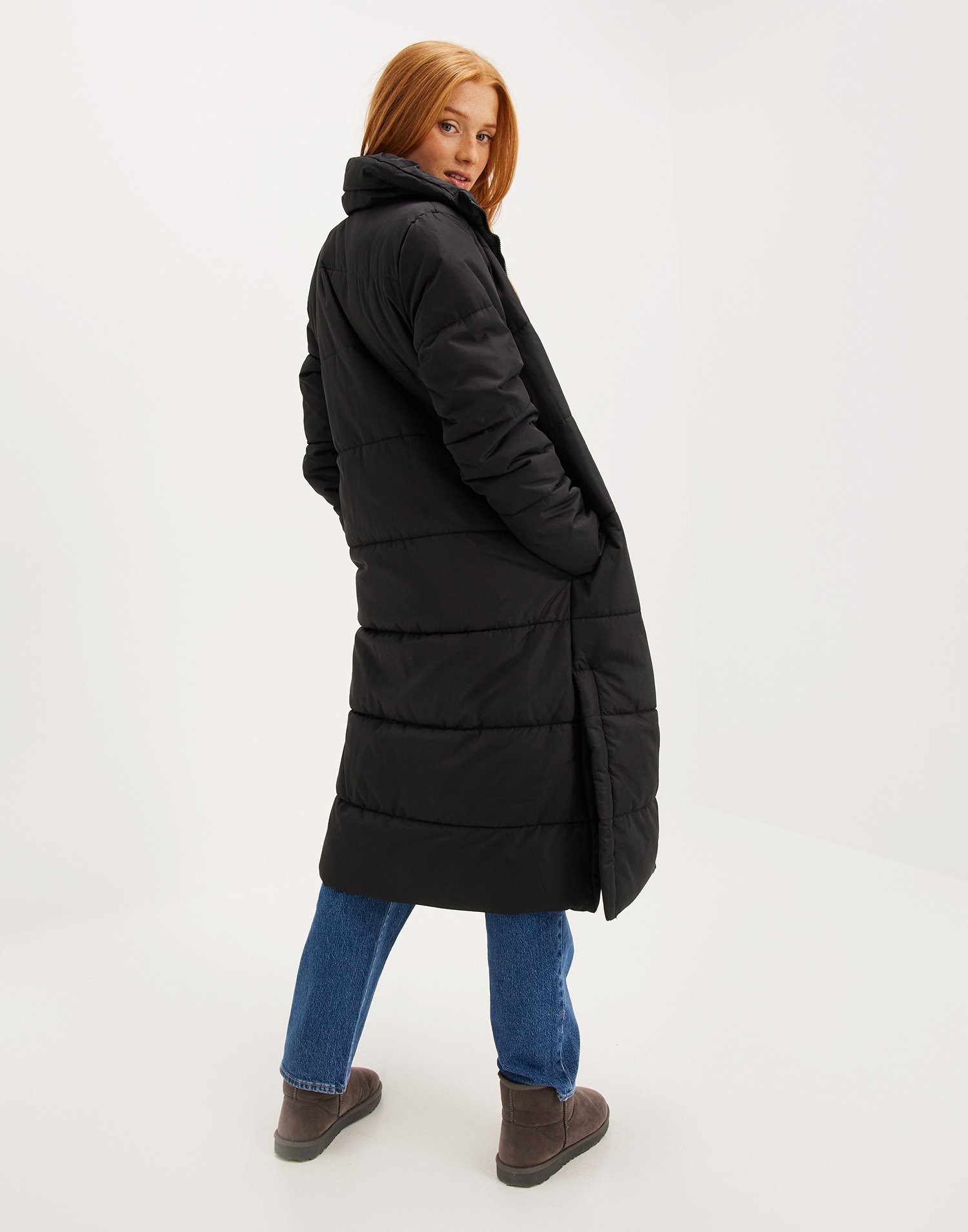 Vila VINILLY NEW coat HIGH LONG NECK Winter black レディース www