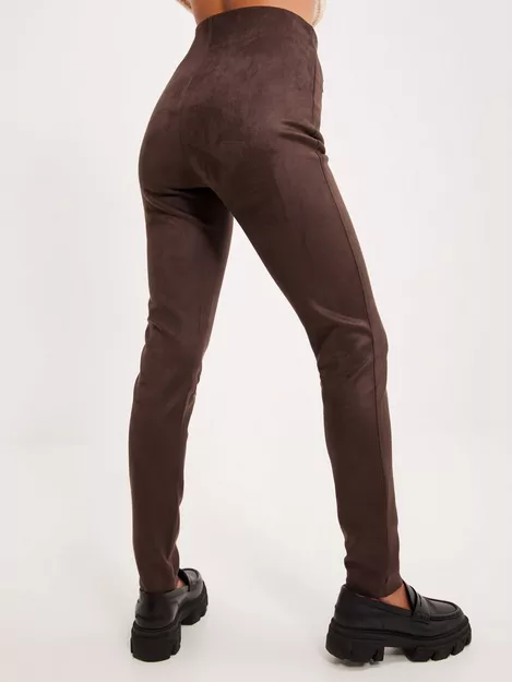Vero Moda faux suede leggings in brown