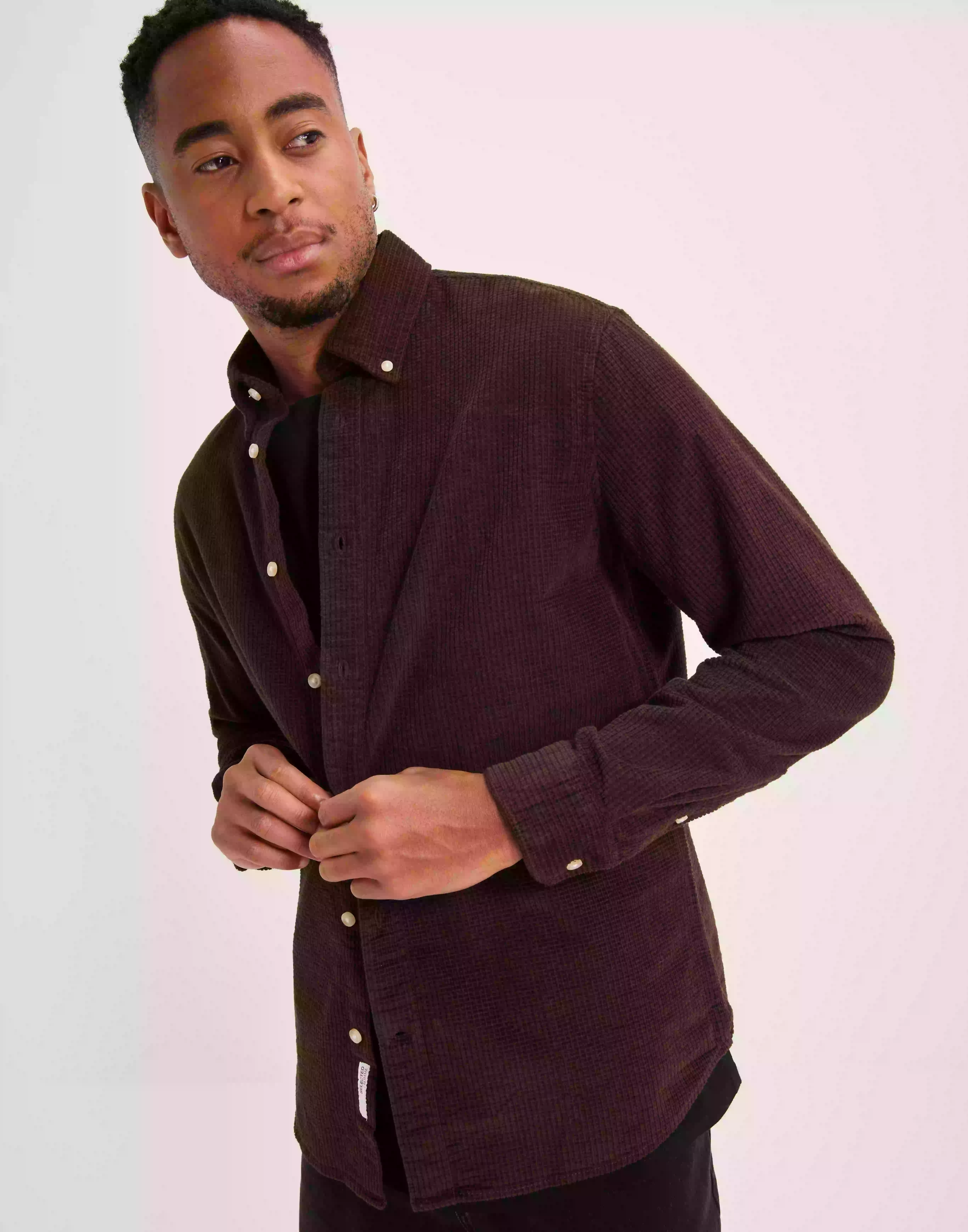 Selected Homme Slhregalbert Shirt Ls W Vardagsskjortor Coffee Bean