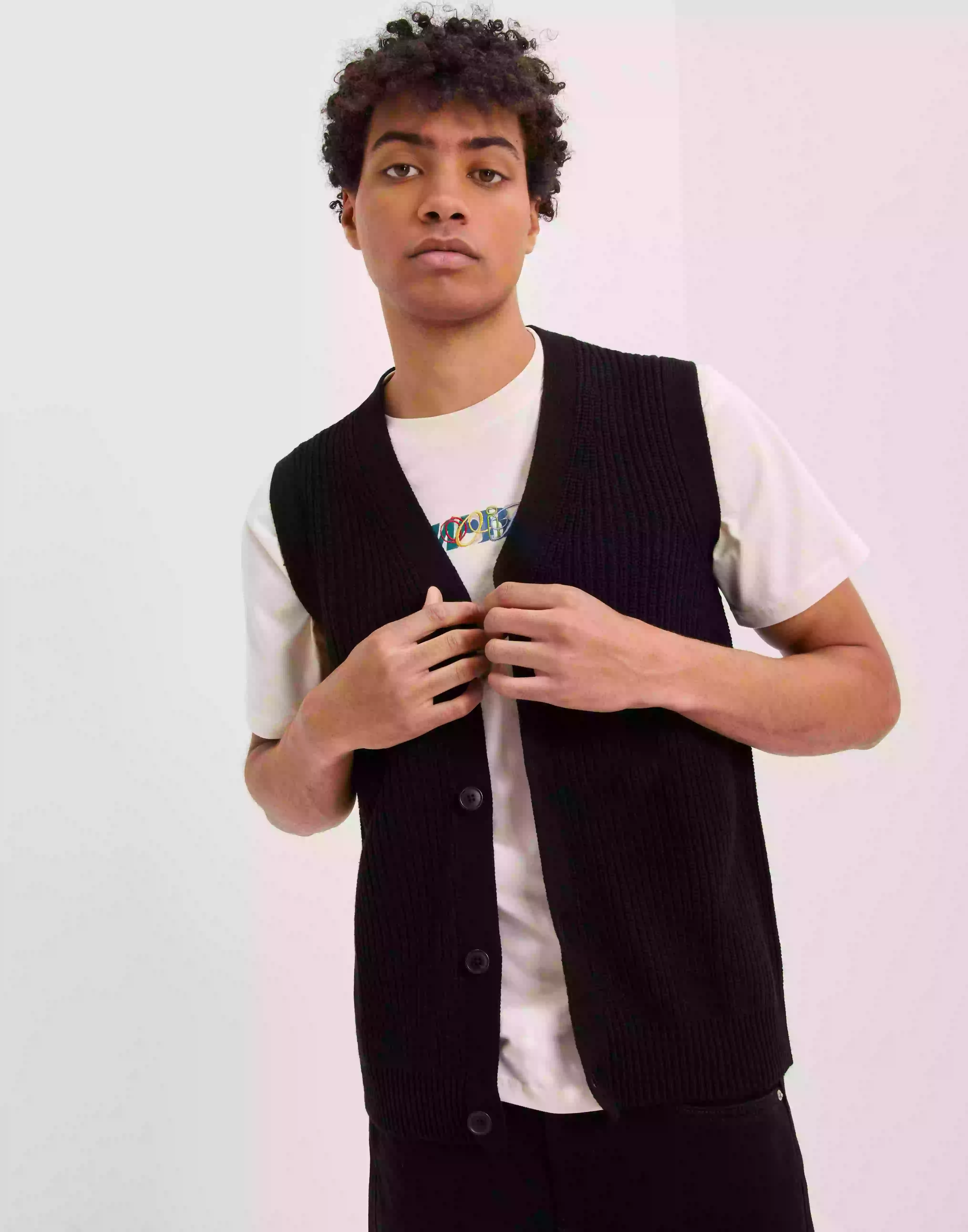 Selected Homme Slhutah Knit Vest B Stickade västar Black