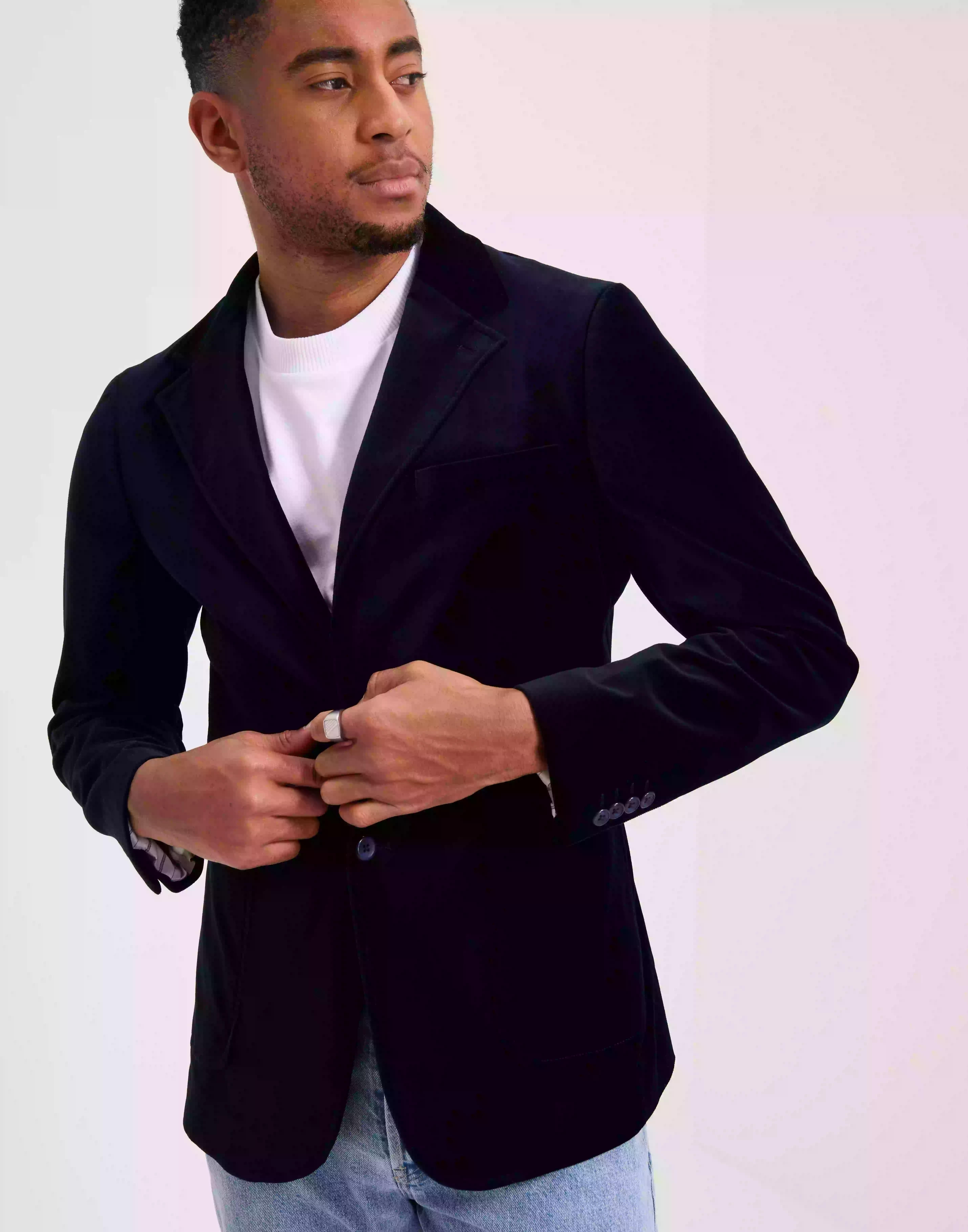 Selected Homme Slhslim-Portland Velvet Blz B Kavajer Navy Blazer