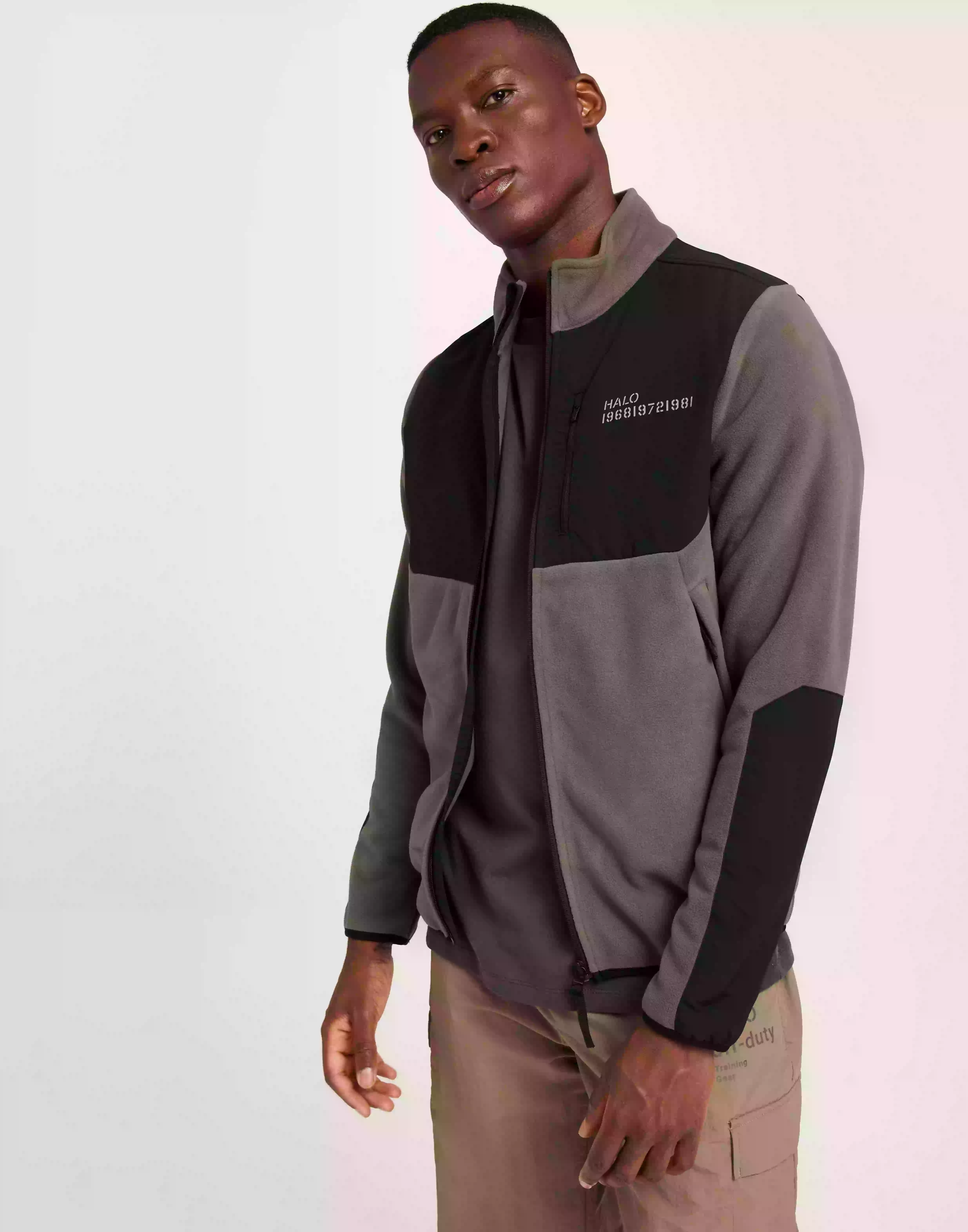 Halo Halo Blocked Zip Fleece Fleecejackor Morel