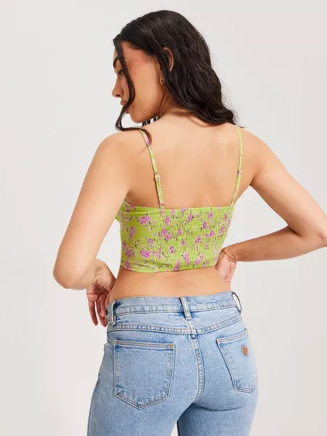 Buy Forever 21 Green Woven corset Tops online