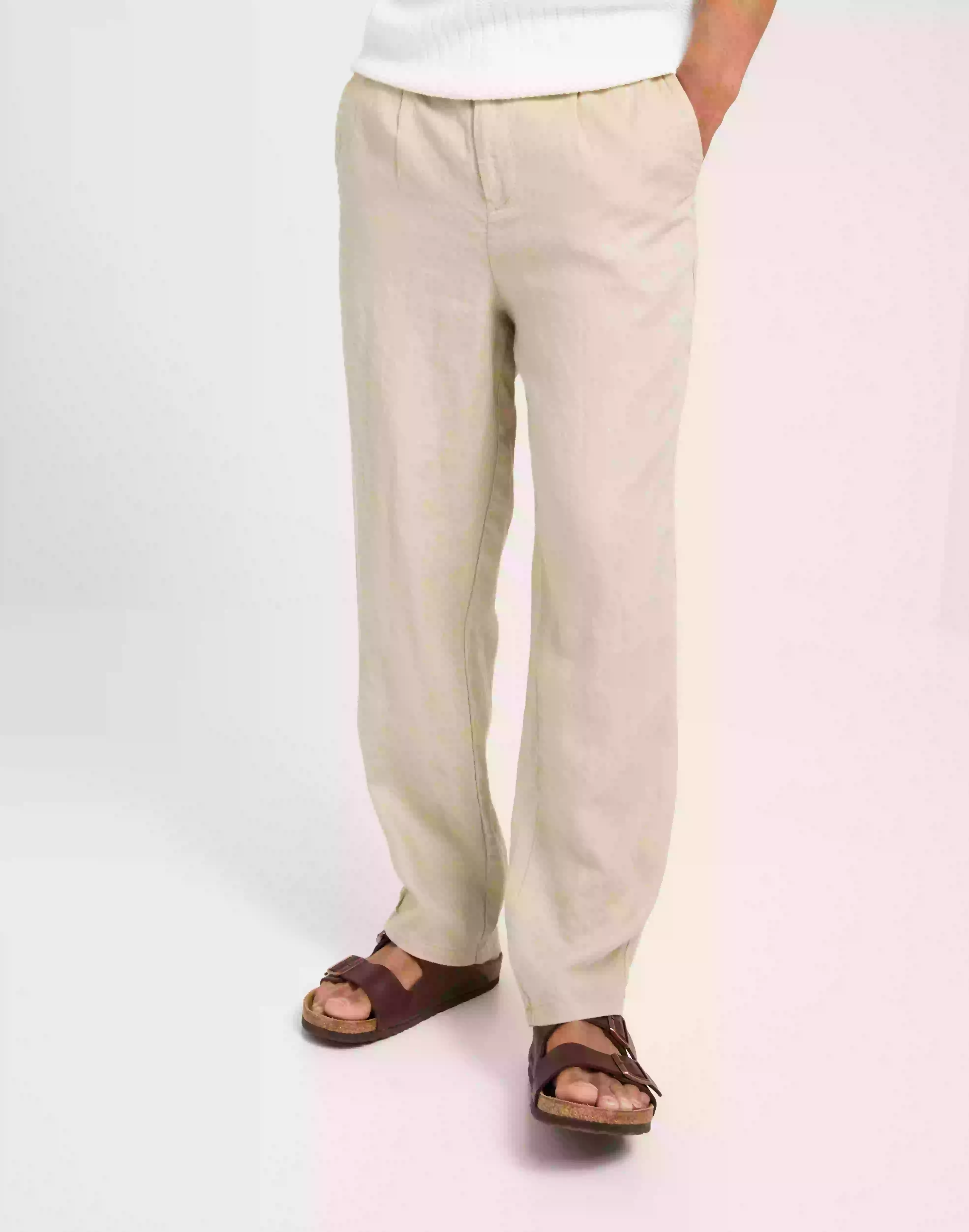 Jack & Jones Jpstkarl Jjmatsson Dek Linnebyxor White Pepper