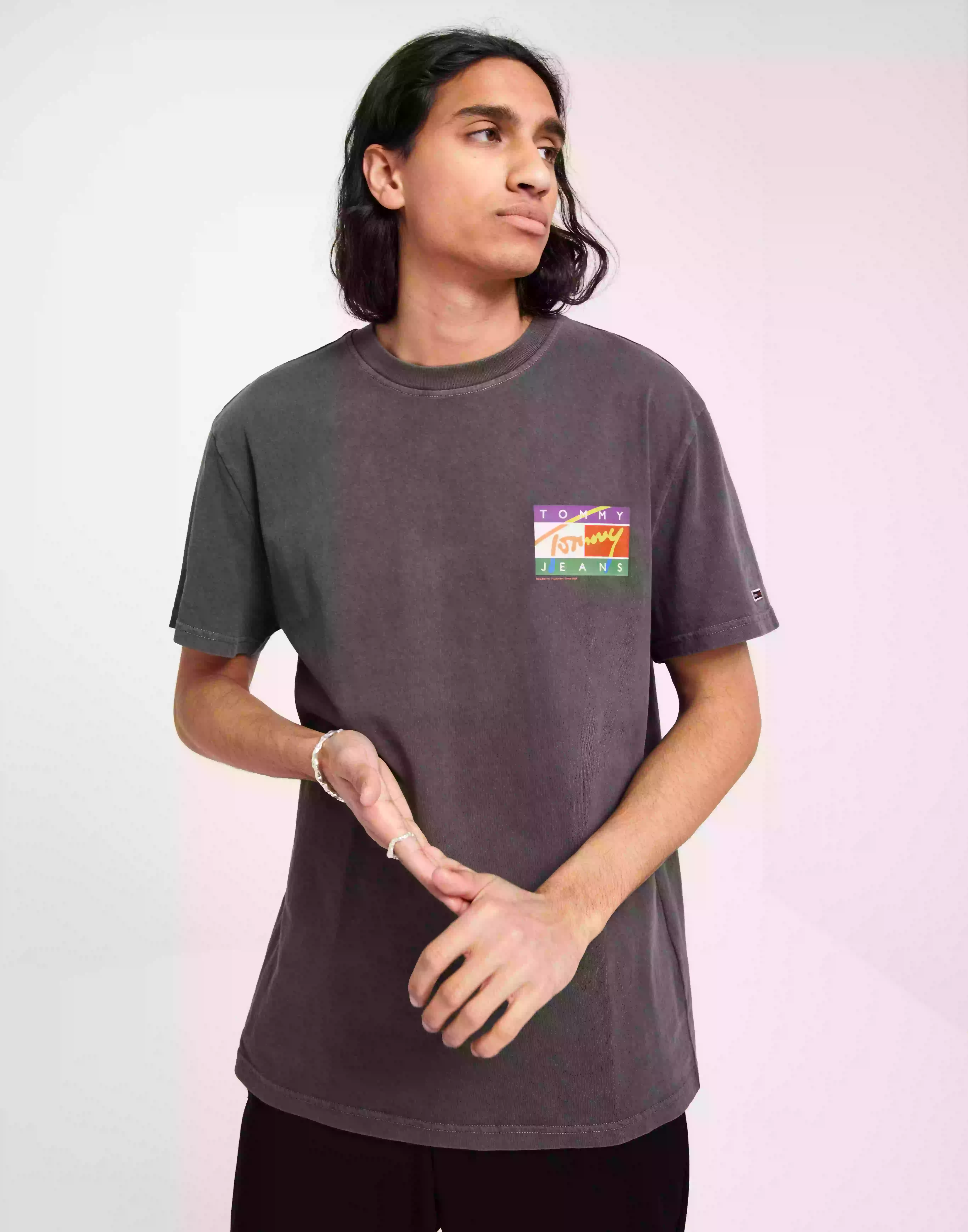 Tommy Jeans Tjm Clsc Signature Pop Flag Tee T-shirts med tryck Black