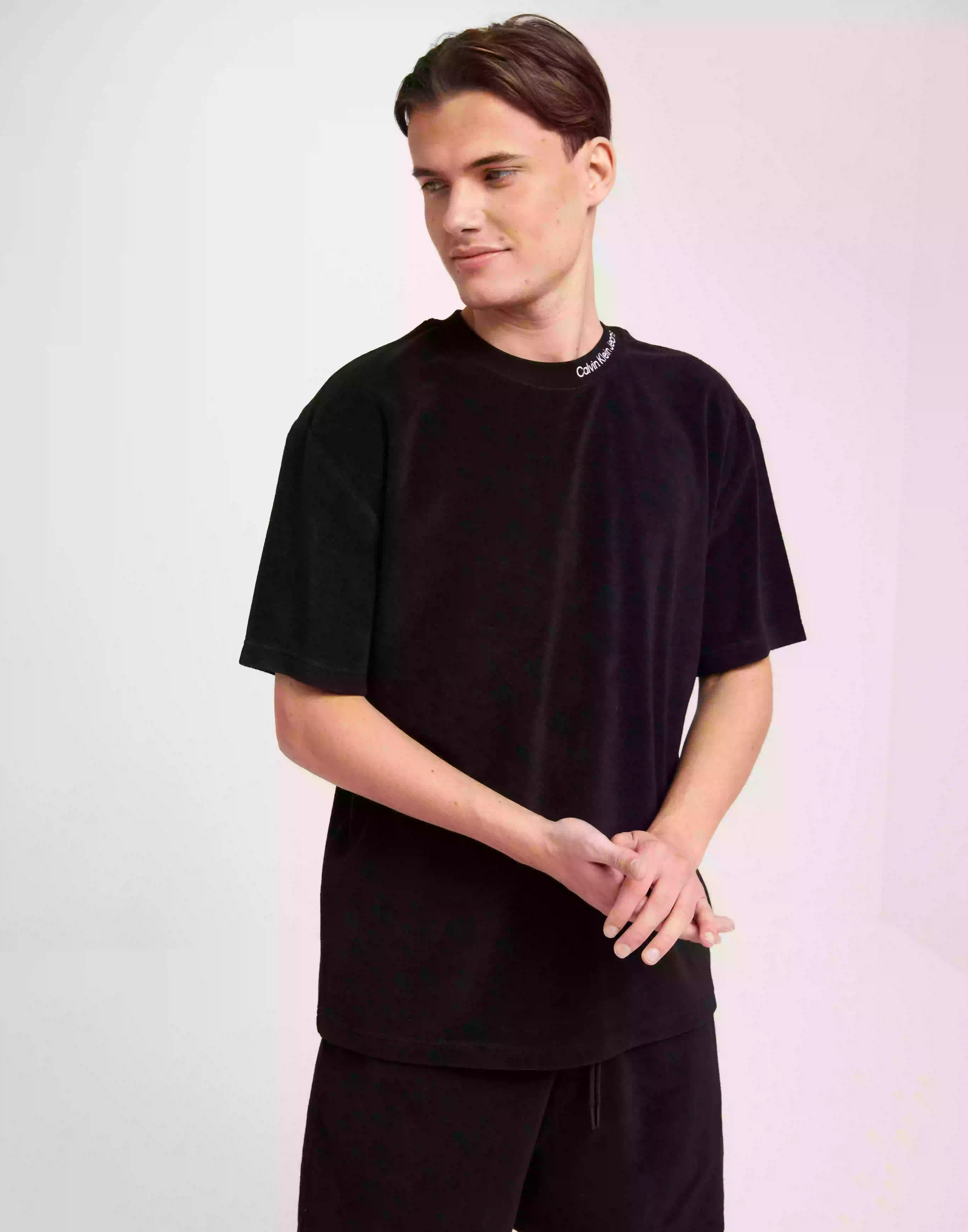 Calvin Klein Jeans Towelling Tee T-Shirts & Linnen Ck Black
