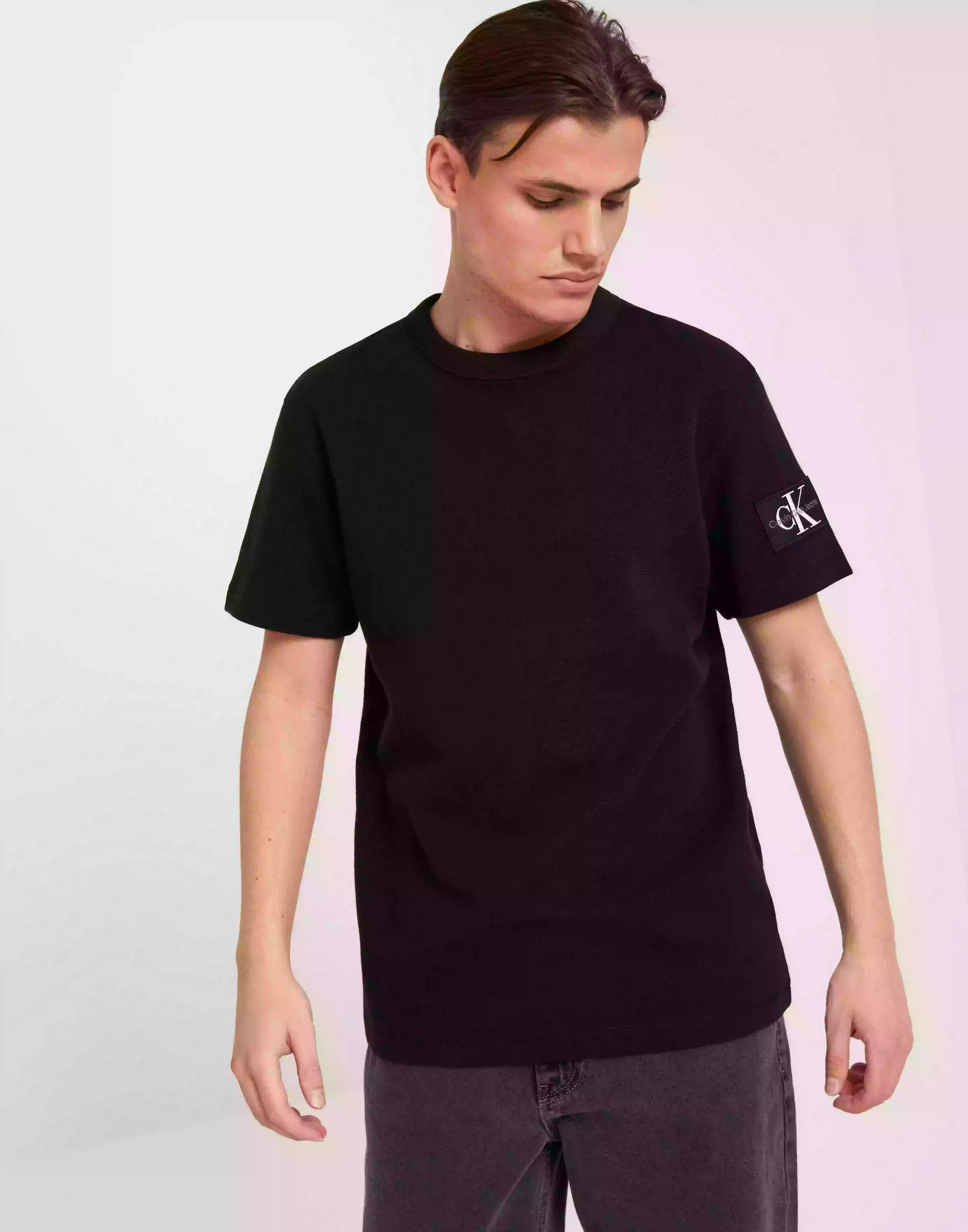 Calvin Klein Jeans Badge Waffle Tee T-Shirts & Linnen Ck Black