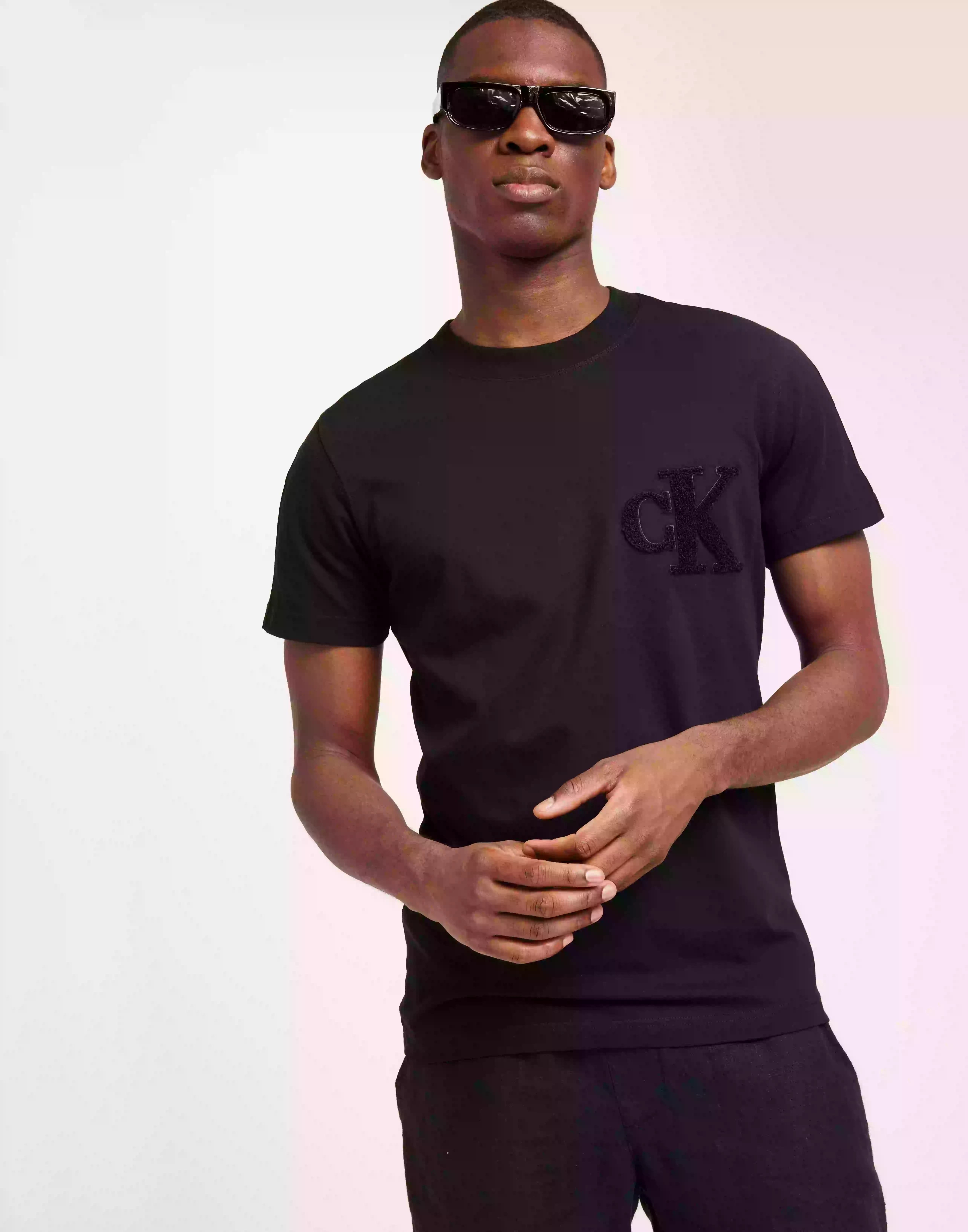 Calvin Klein Jeans Ck Chenille Tee T-Shirts & Linnen Ck Black
