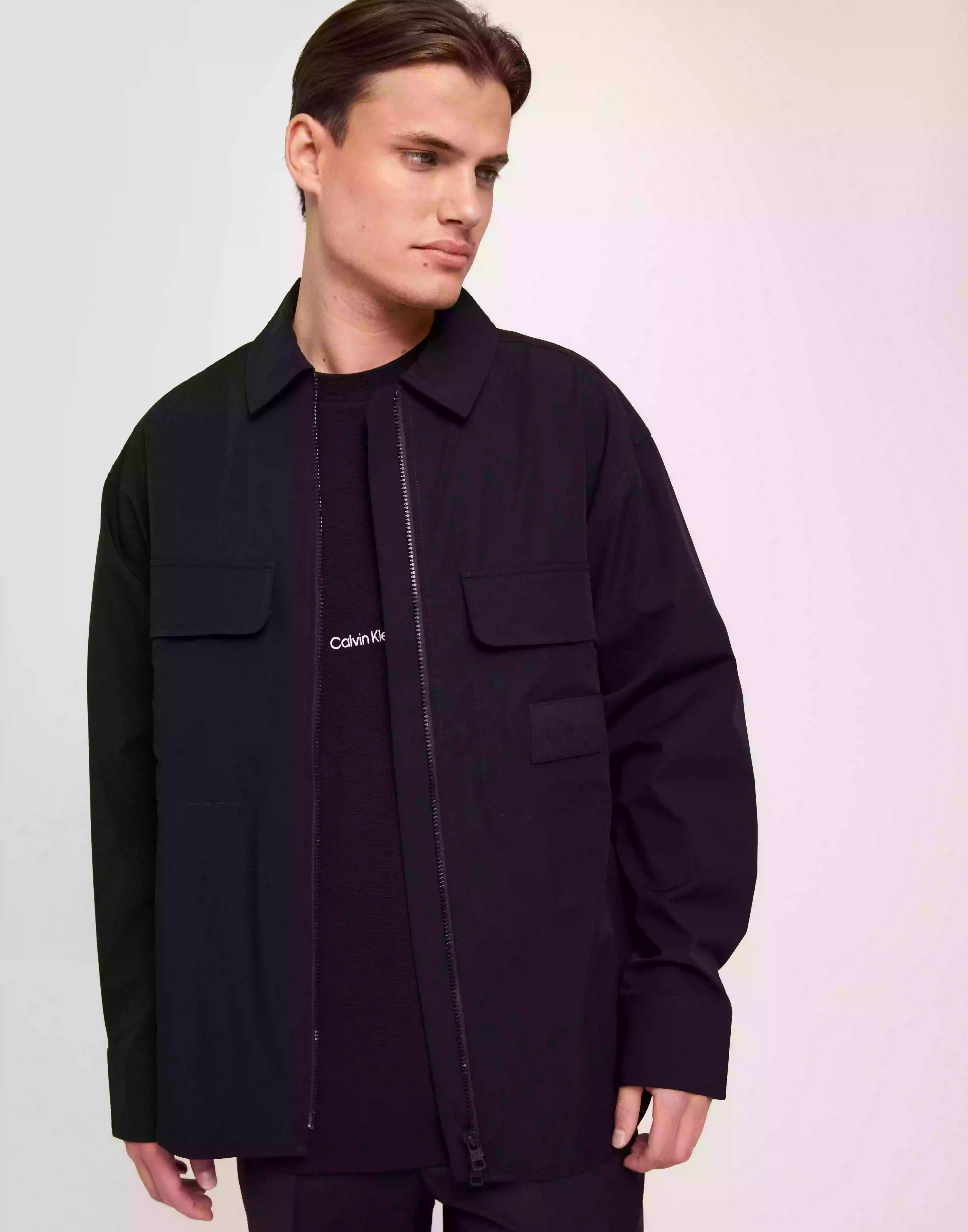 Calvin Klein Jeans Premium Essentials Zip Overshirt Overshirts Ck Black