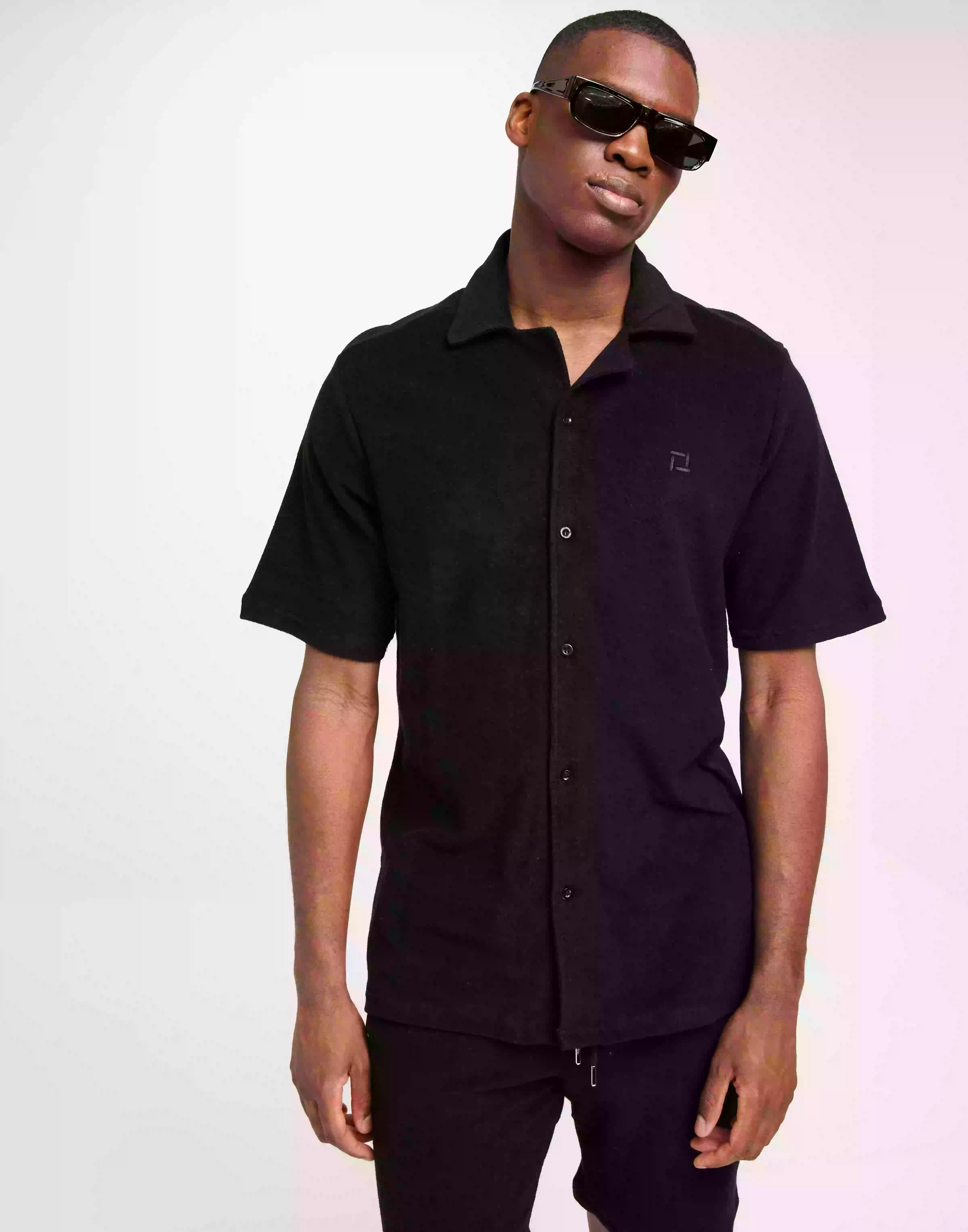 Only & Sons Onsdavis Reg Terry Shirt Kortärmade skjortor Black