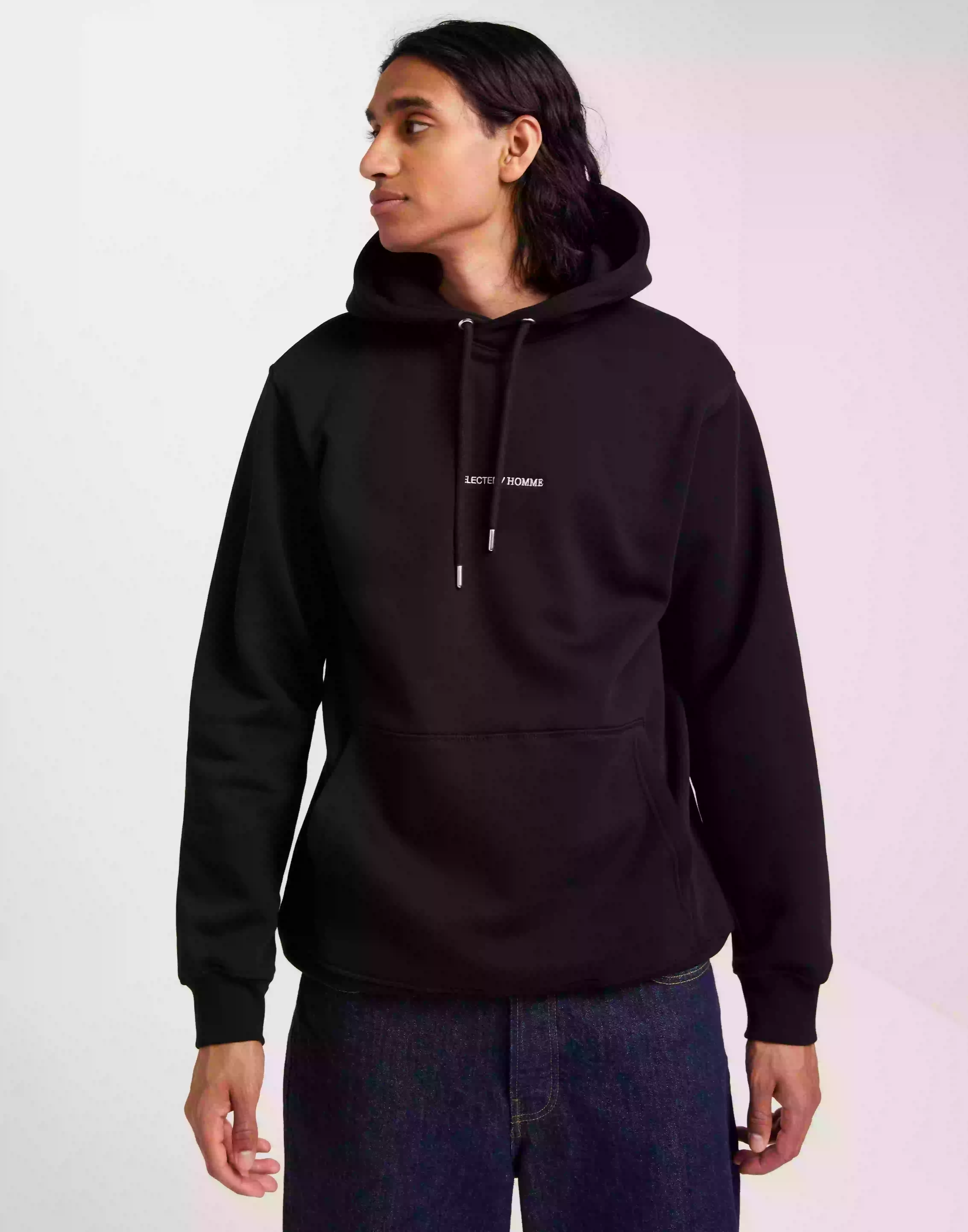 Selected Homme Slhhankie Logo Hood Sweat Noos Hoodies Black