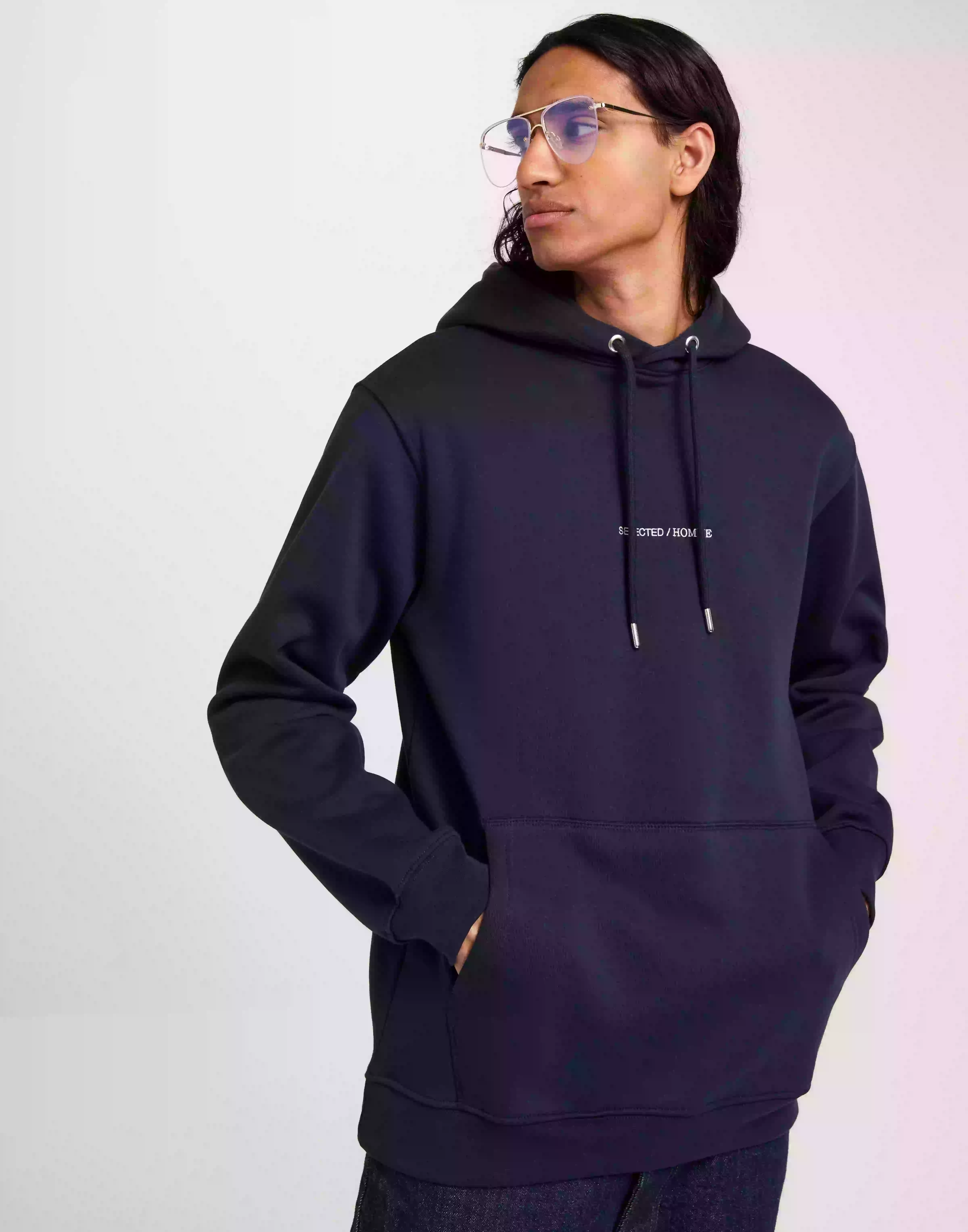 Selected Homme Slhhankie Logo Hood Sweat Noos Hoodies Sky Captain