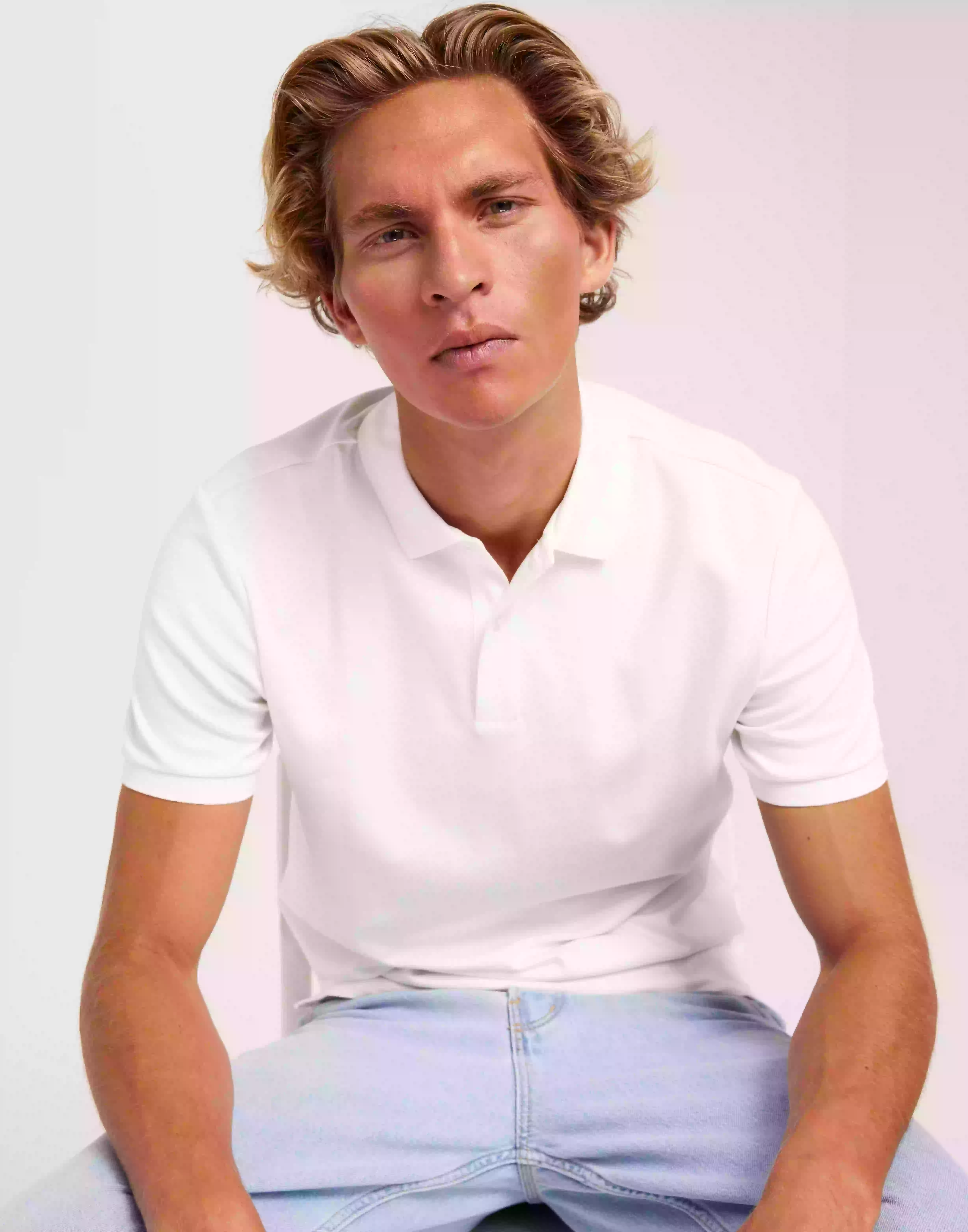 Selected Homme Slhslim-Toulouse Ss Polo Noos Kortärmad piké Bright White