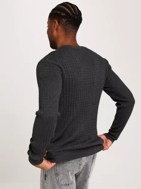 Buy Selected Homme SLHBERG CABLE CREW NECK NOOS - Antracit Melange | NLYMAN