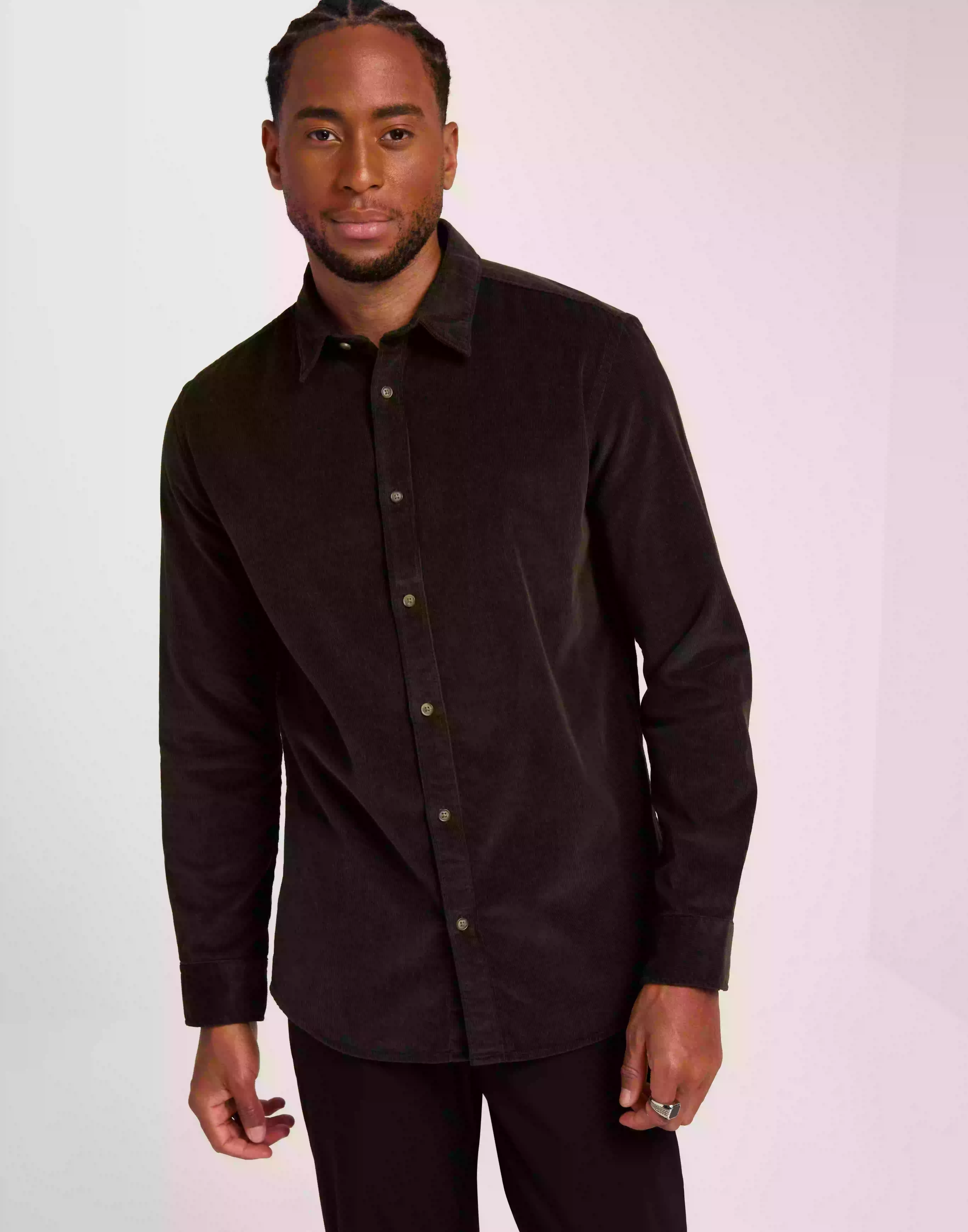 Selected Homme Slhregowen-Cord Shirt Ls Noos Manchesterskjortor Forest Night