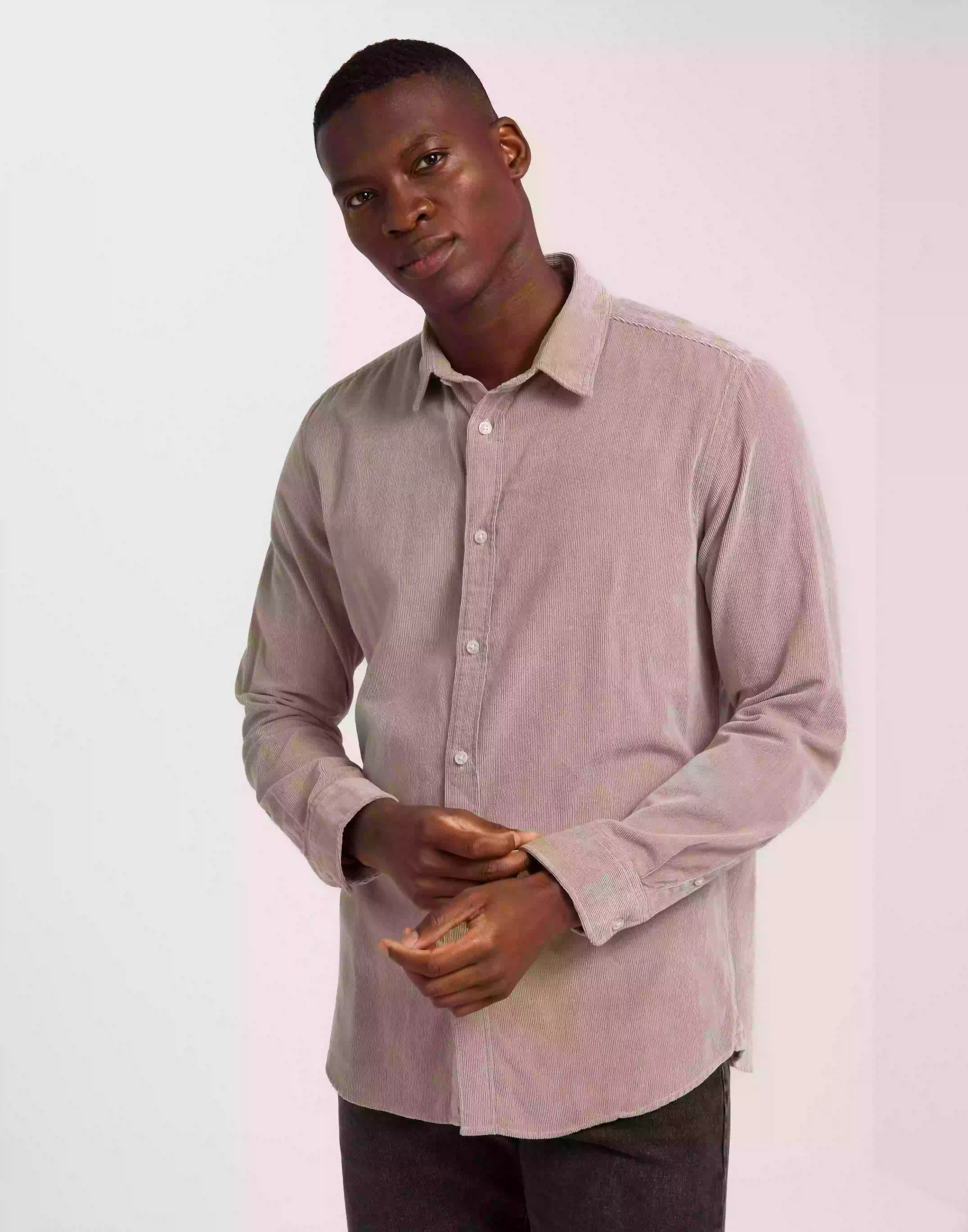Selected Homme Slhregowen-Cord Shirt Ls Noos Manchesterskjortor Breen Oatmeal