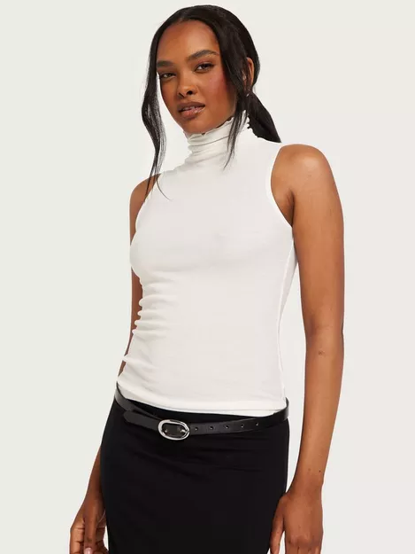 Buy Nelly Soft Sleeveless Turtleneck Top - White