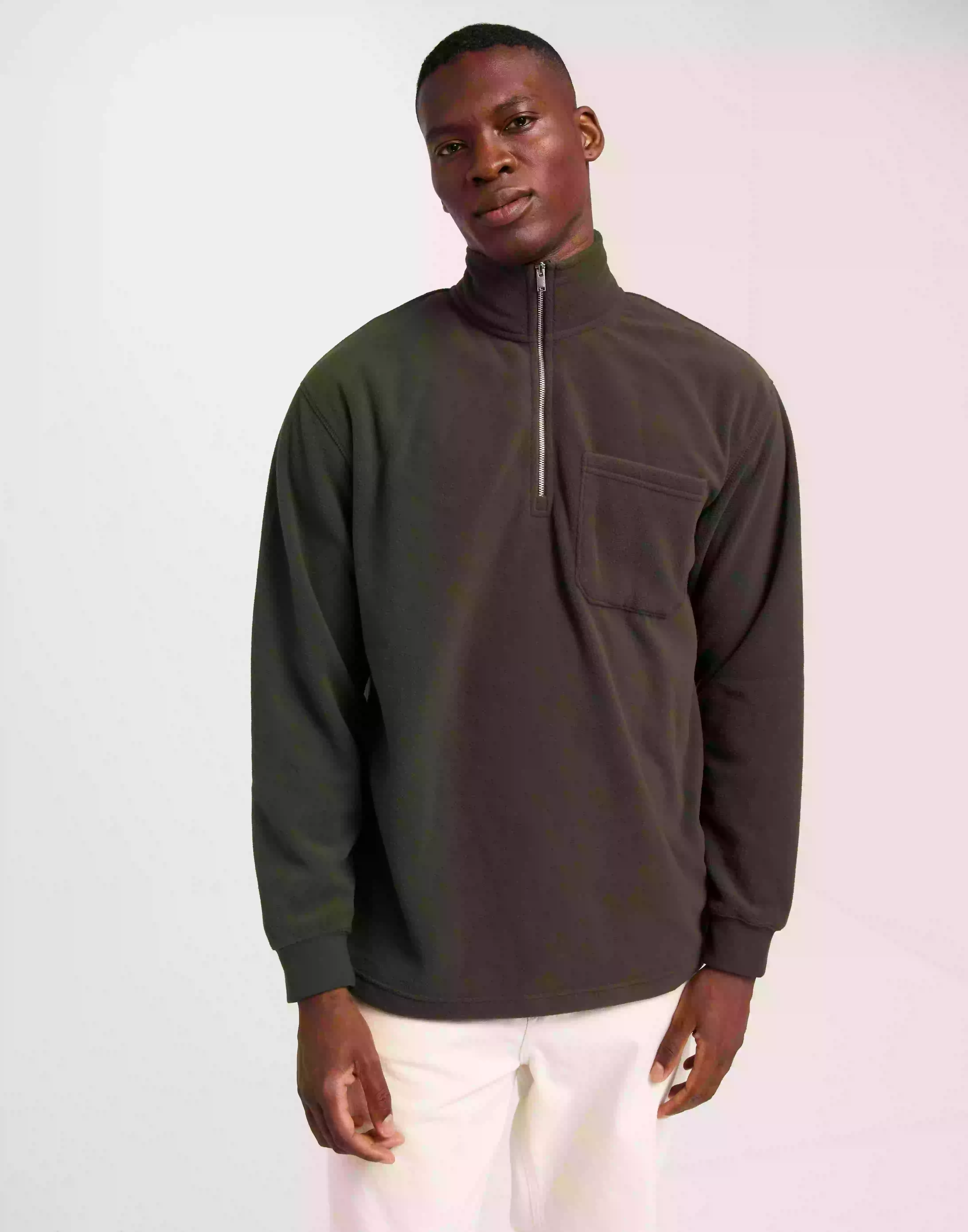 Selected Homme Slhrelaxgotler Fleece Half-Zip Swea Fleecetröjor Forest Night