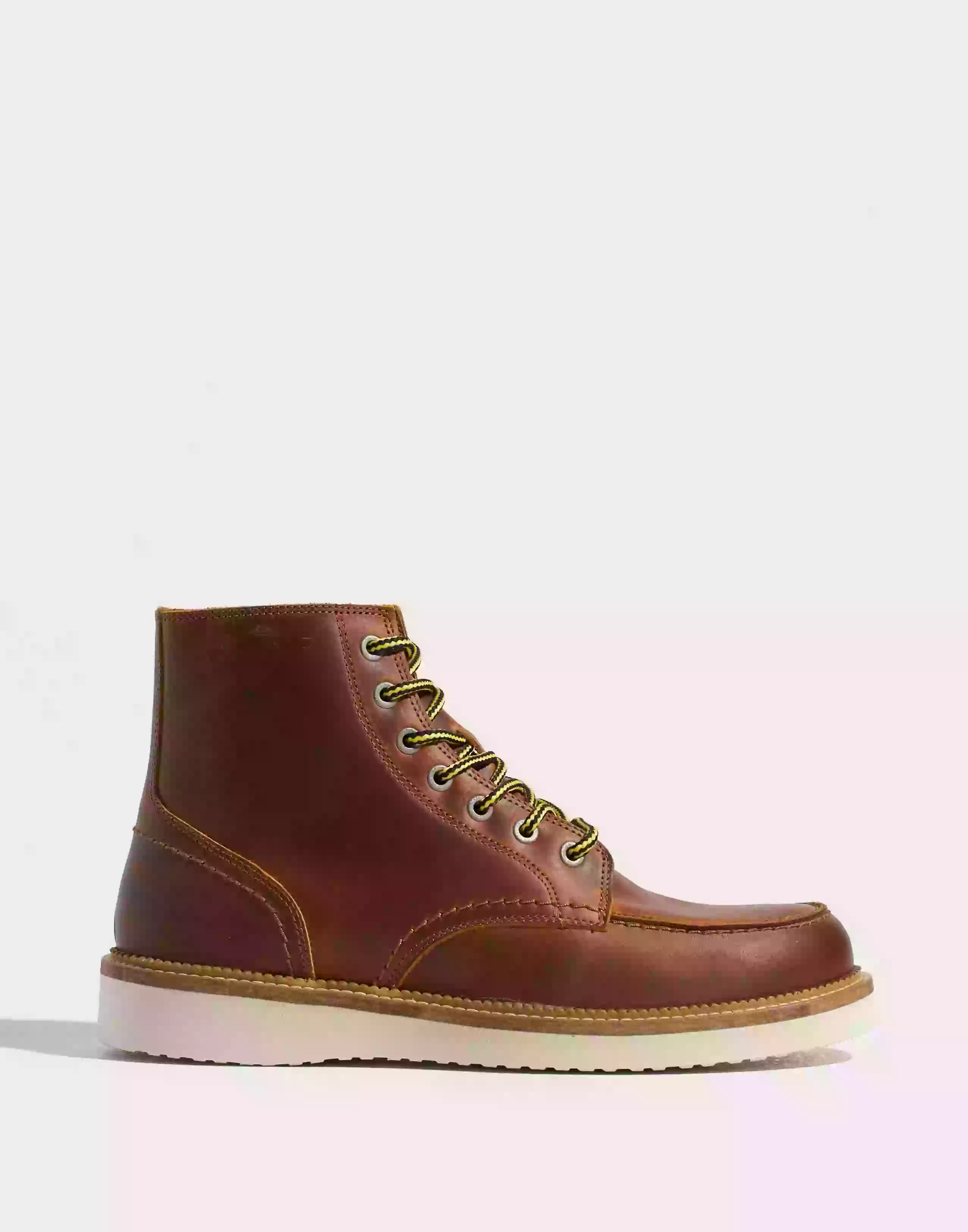 Selected Homme Slhteo New Leather Moc-Toe Boot Støvler Cognac