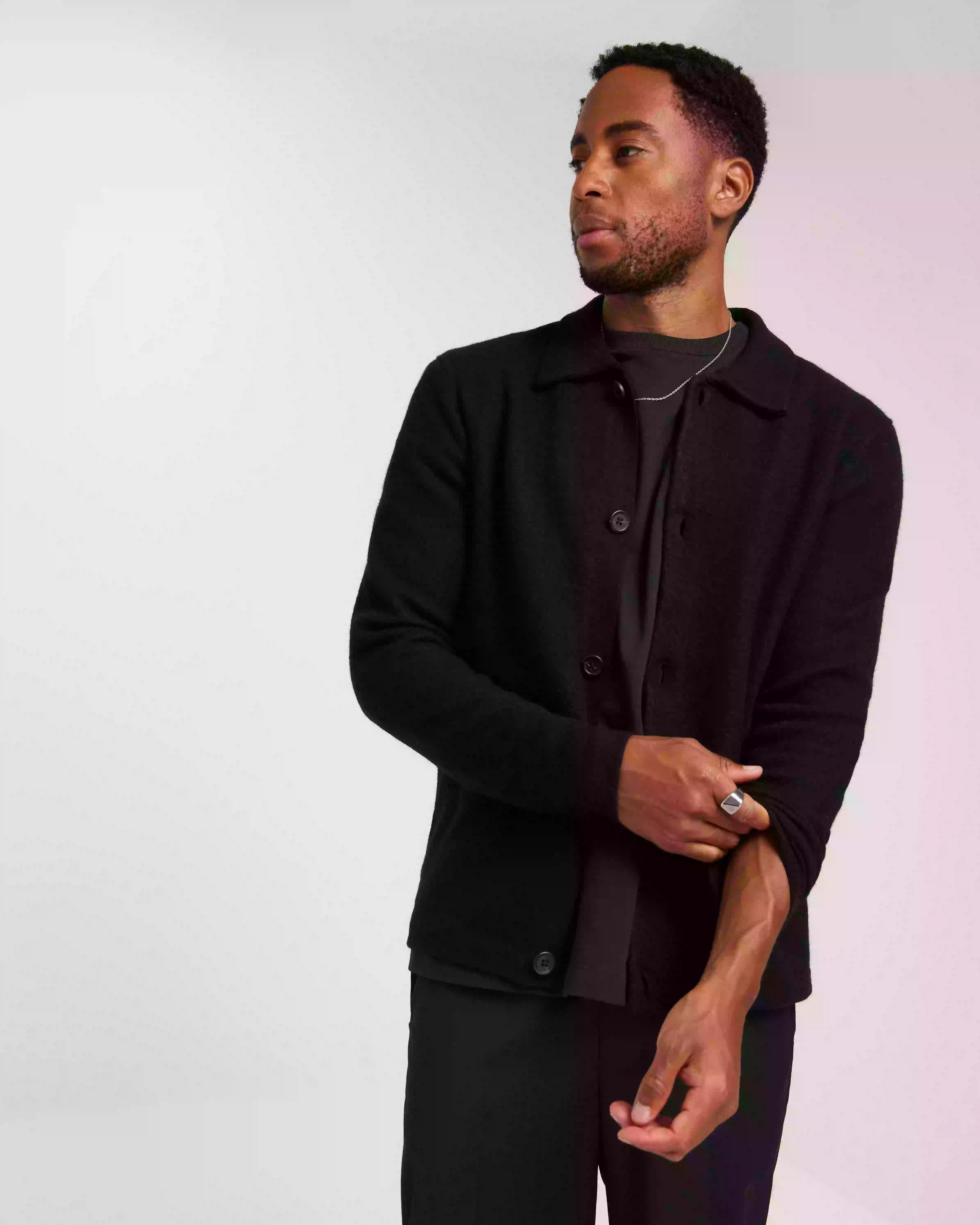 Selected Homme Slhreason Ls Knit Boiled Wool Cardi Cardigans & Koftor Black