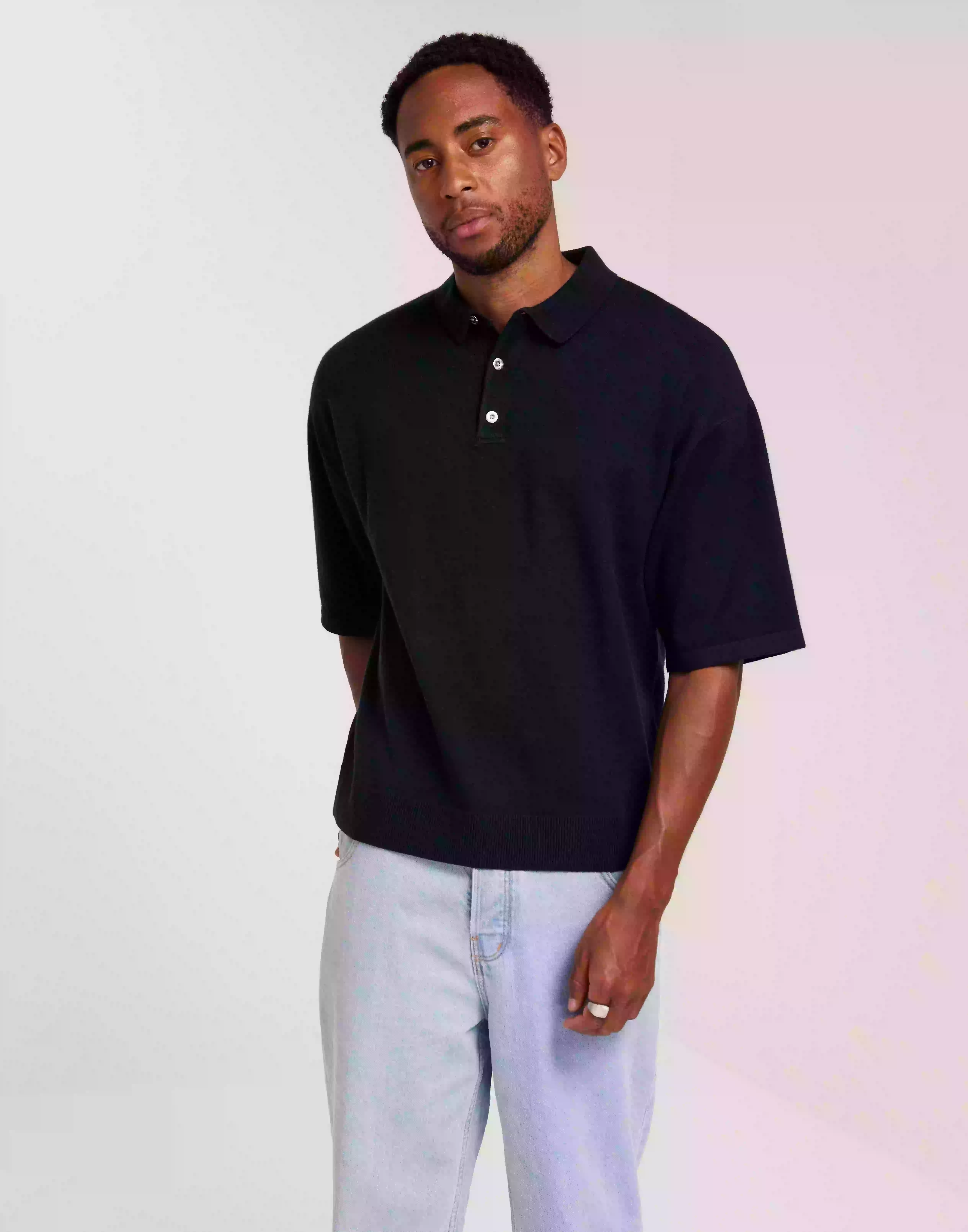 Jack & Jones Jcotwill Knit Polo Ss Strikkegensere Navy Blazer