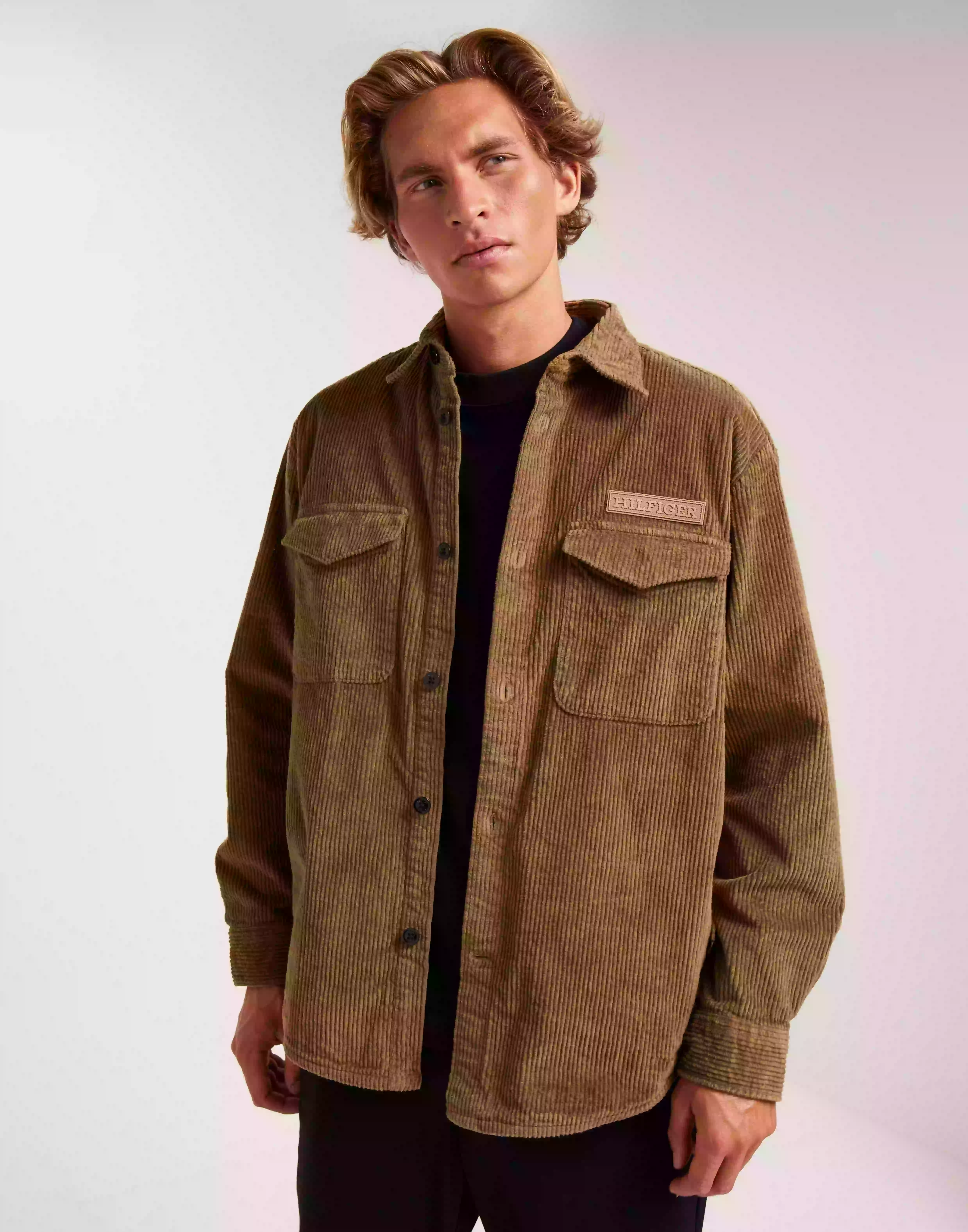 Tommy Hilfiger Corduroy Solid Overshirt Overshirts Desert Khaki