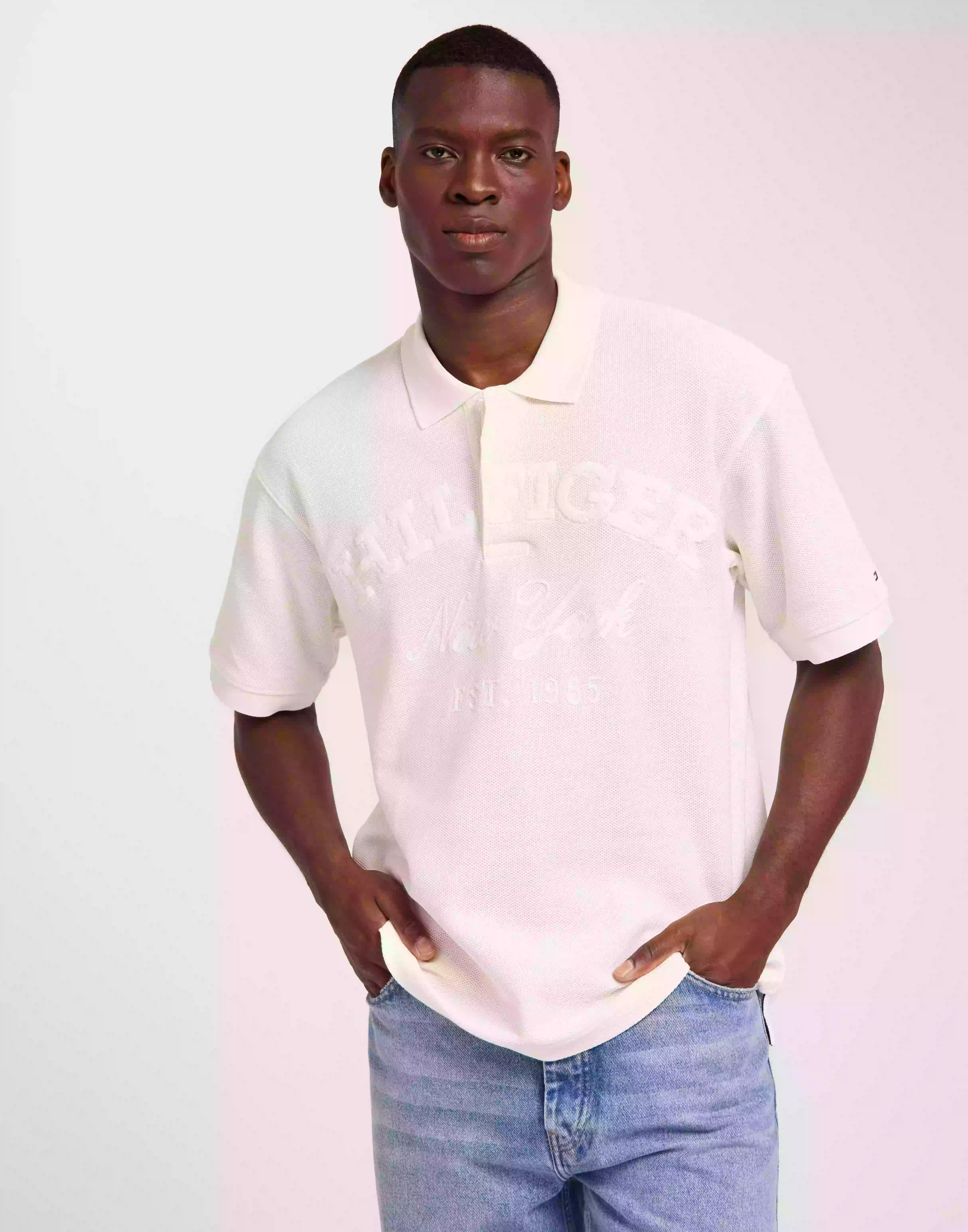 Tommy Hilfiger Monotype Archive Fit Polo Kortärmad piké Ancient White