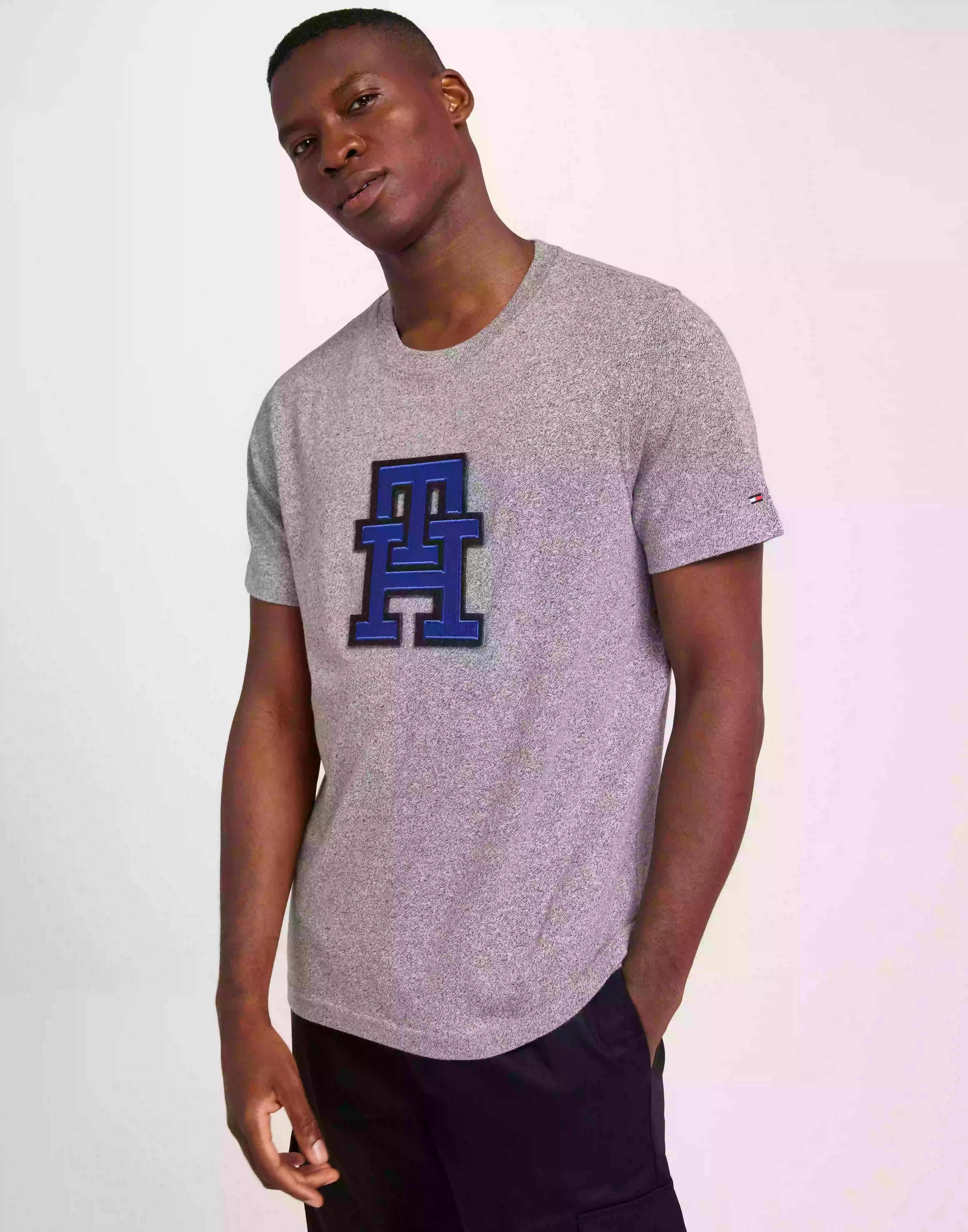 Tommy Hilfiger Monogram Mouline Tee T-Shirt & Singletter Dark Grey Heather / Multi