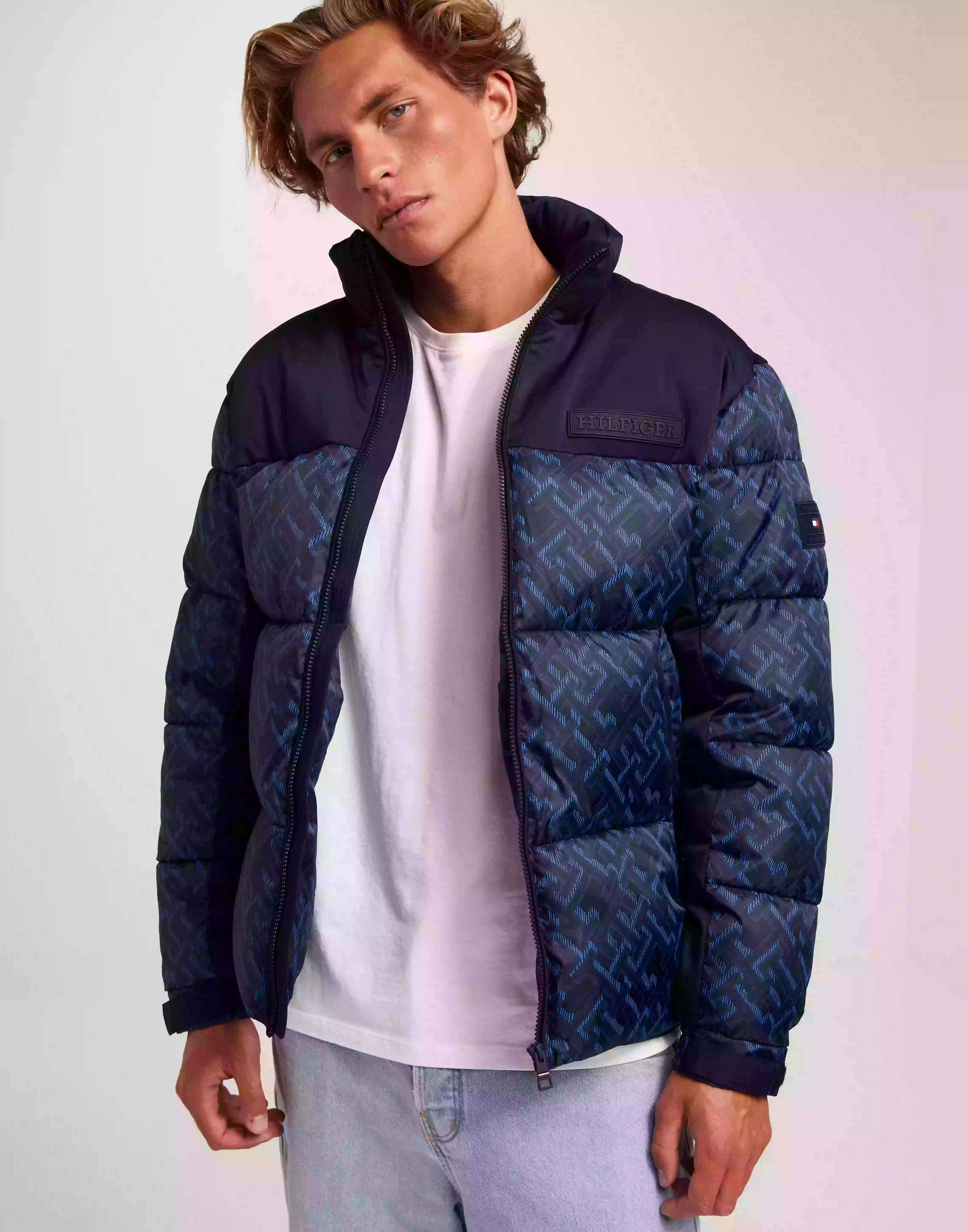 Tommy Hilfiger New York Monogram Prt Puffer Jkt Puffer jackets Monogram Allover Navy