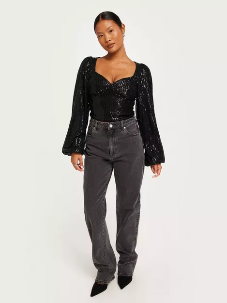 Buy Nelly Sparkle Heart Shaped Top - Black