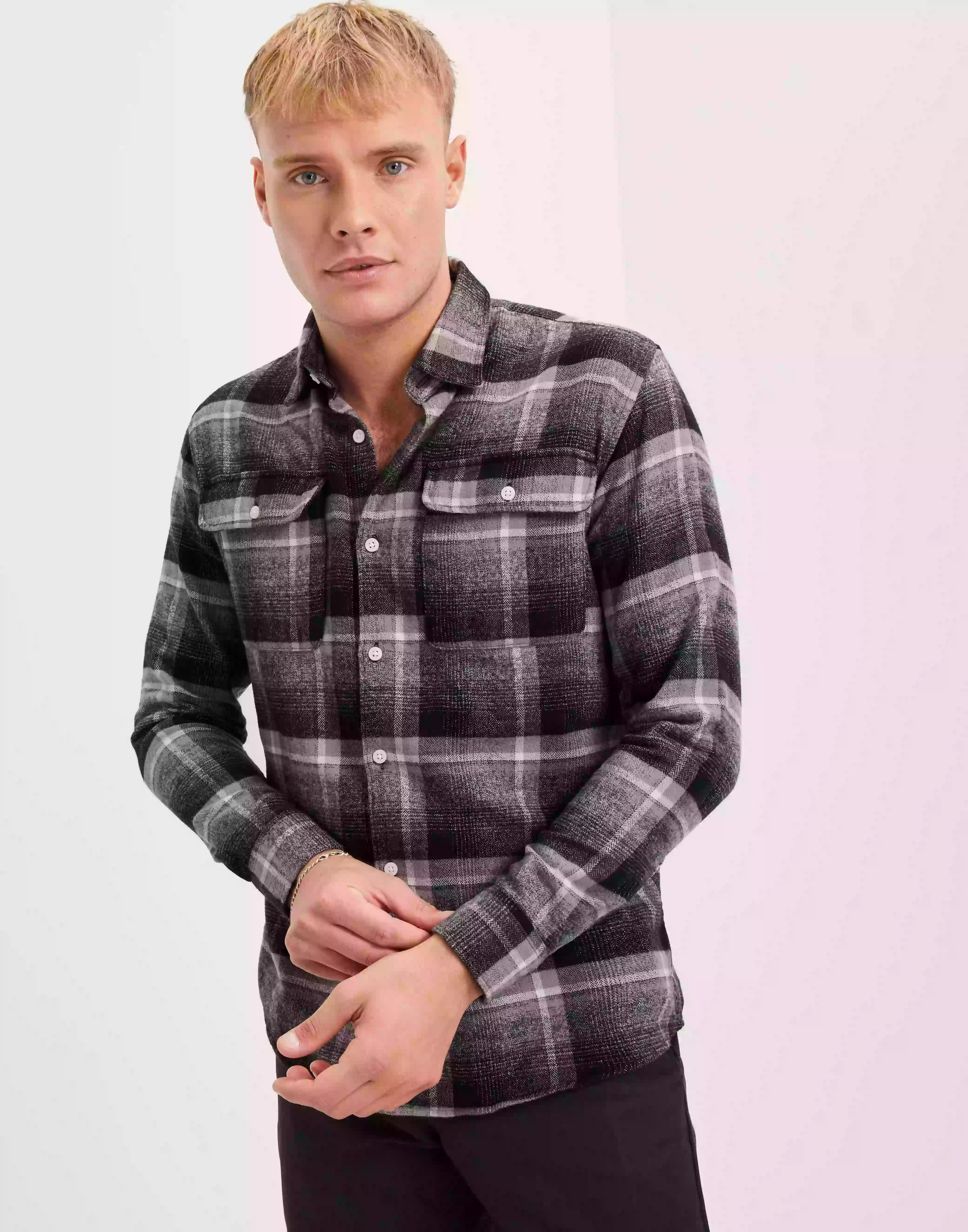 Selected Homme Slhregscot Check Shirt Ls W Vardagsskjortor Grey Checks