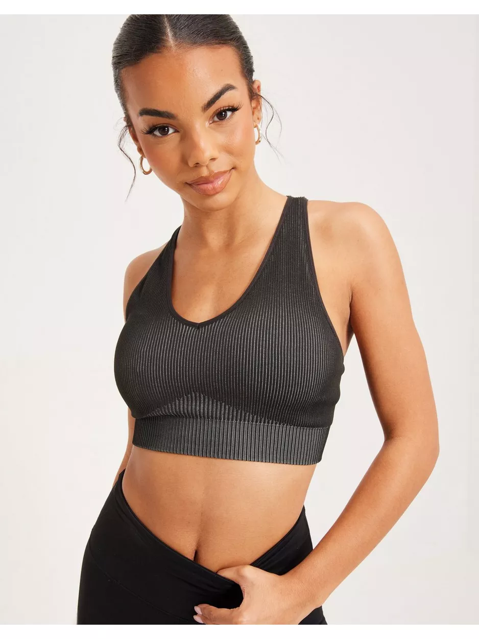 Only Play Onpluna Life Seam Sports Bra Sport BH - Medium support Black W. Whisper White