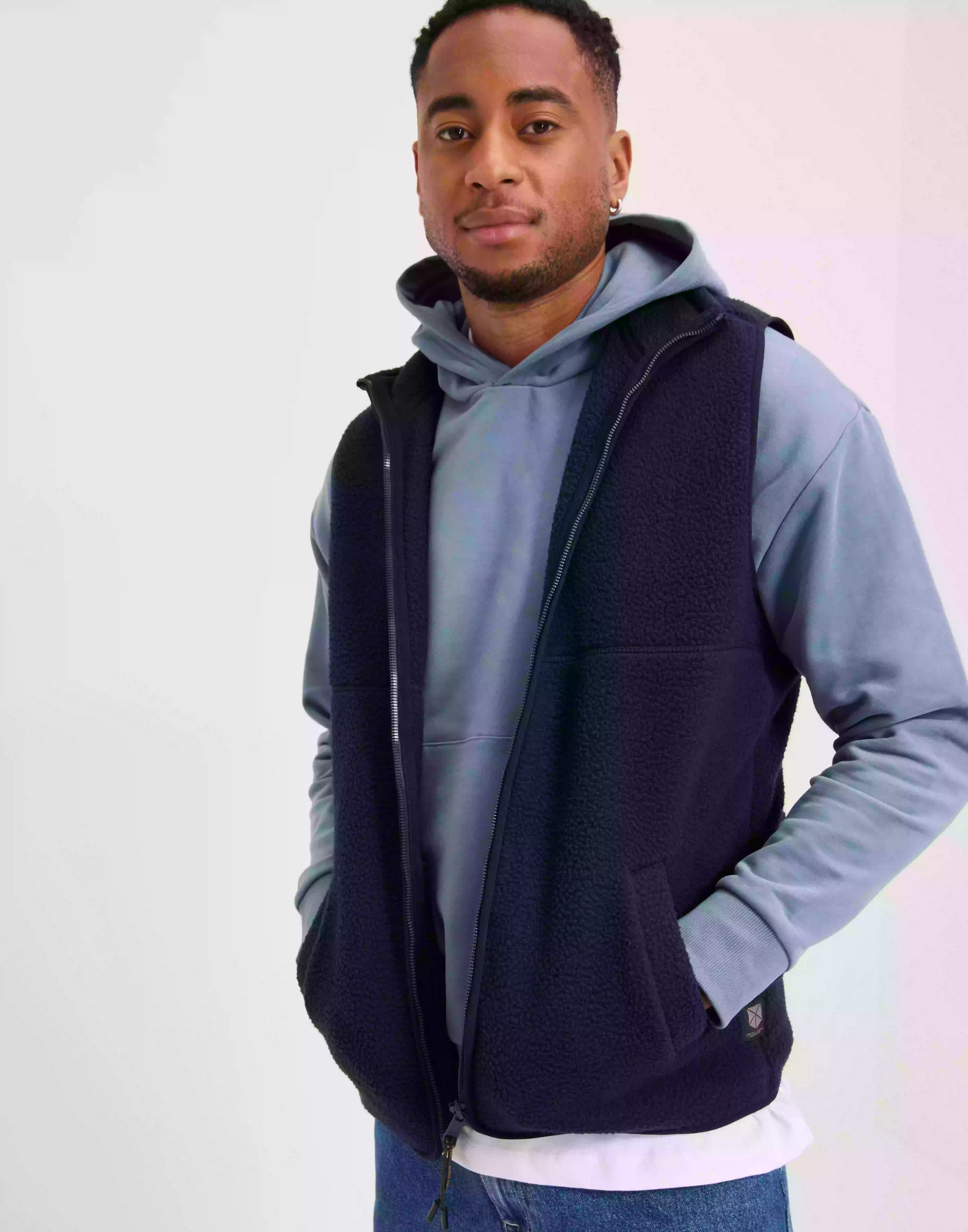 Jack & Jones Jprblubaker Fleece Vest Västar Salute Oversize Cropped Fit
