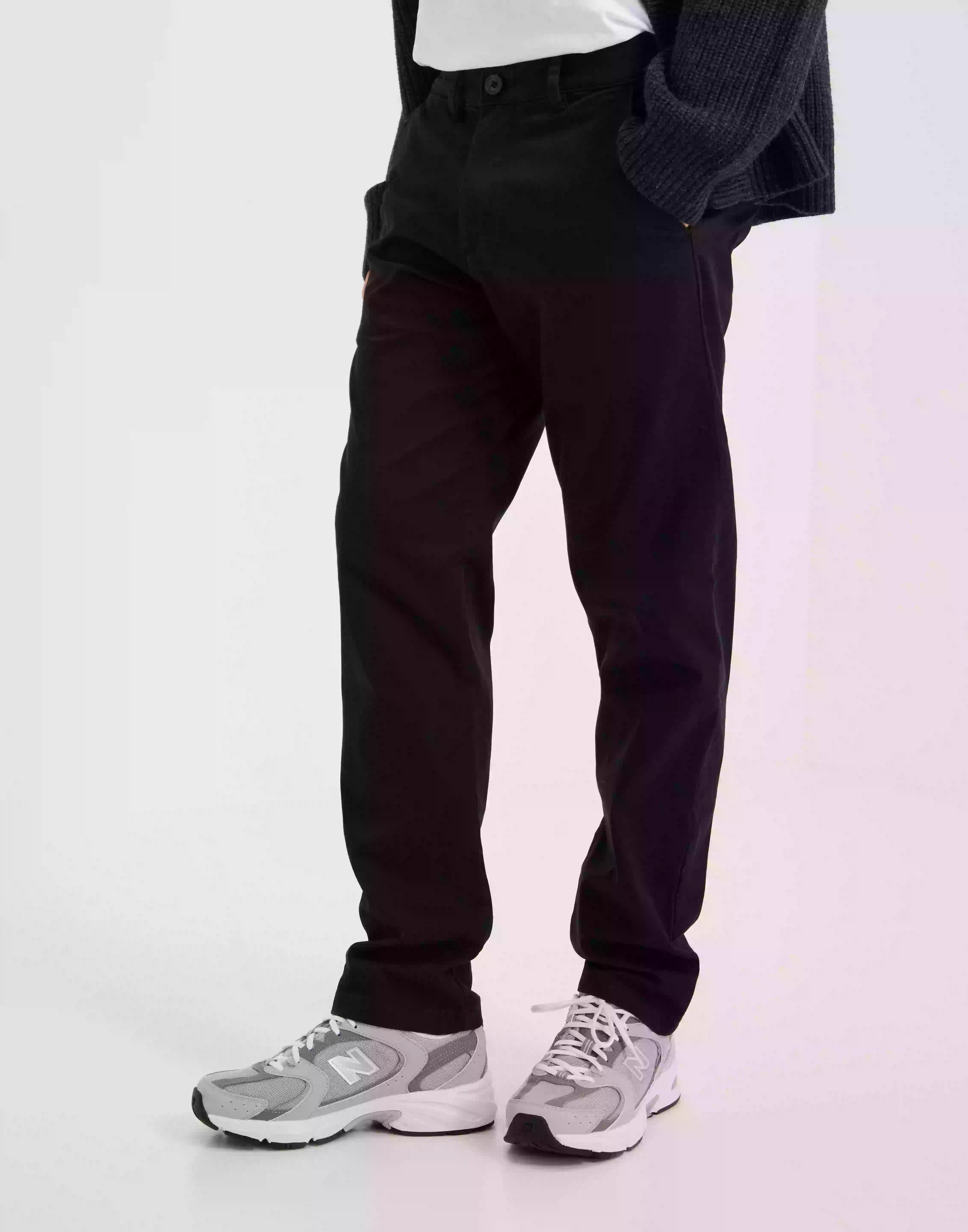 Selected Homme SLH196-Straight-New Miles Flex Pant Chinos Black