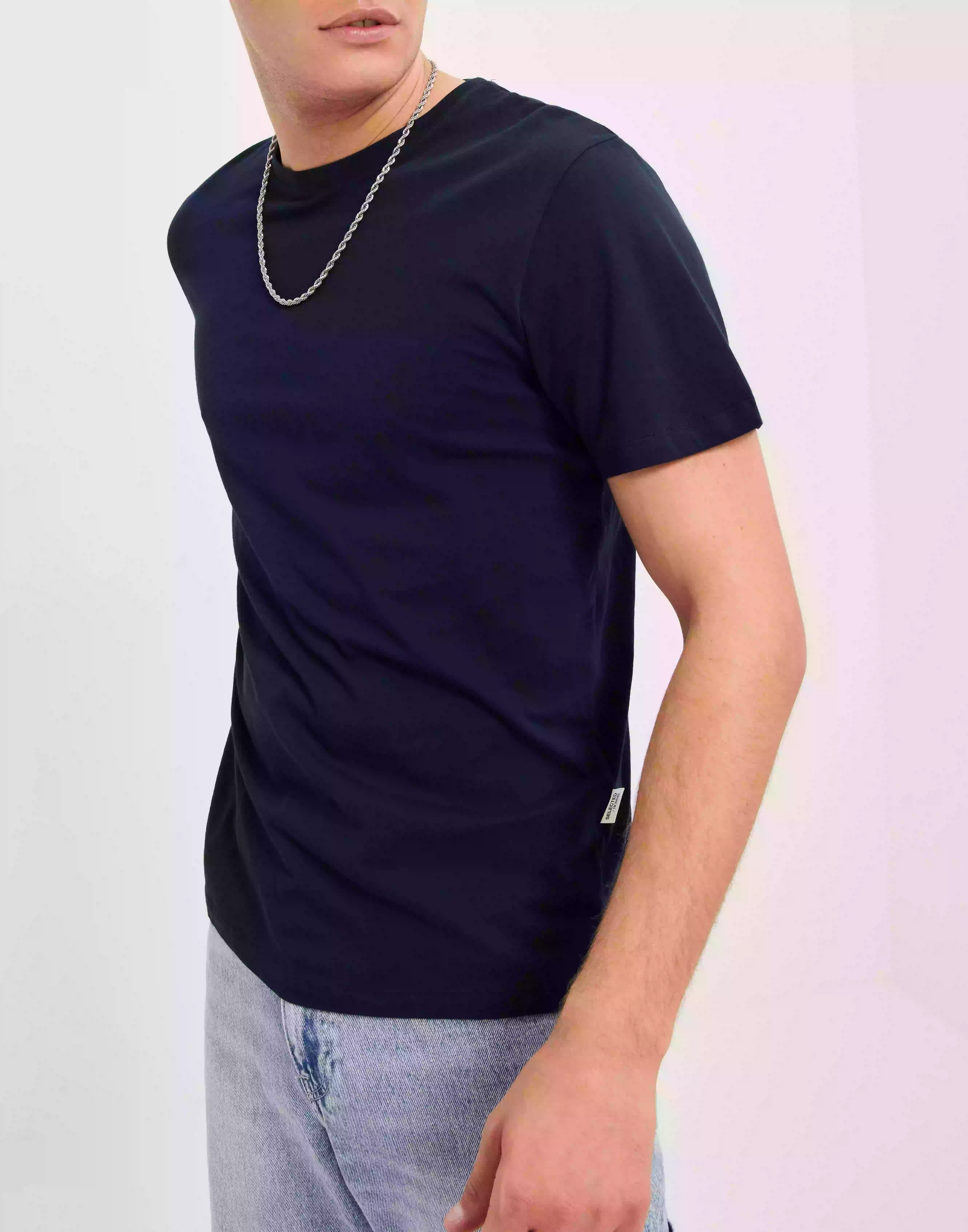 Selected Homme Slhaspen Ss O-Neck Tee Noos T-Shirt & Singletter Navy Blazer