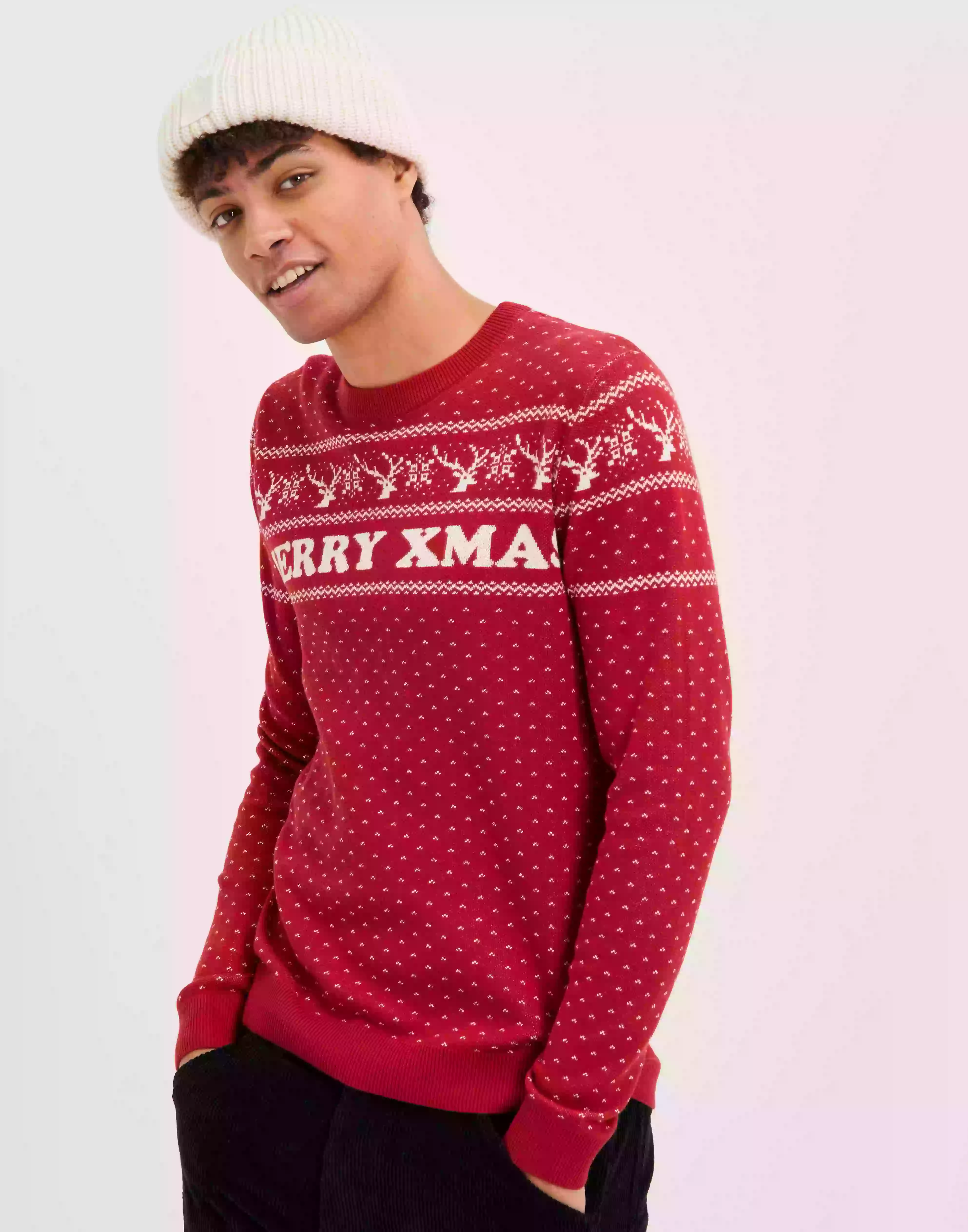 Jack & Jones Jorxmas Knit Crew Neck Jultröjor Scarlet Sage