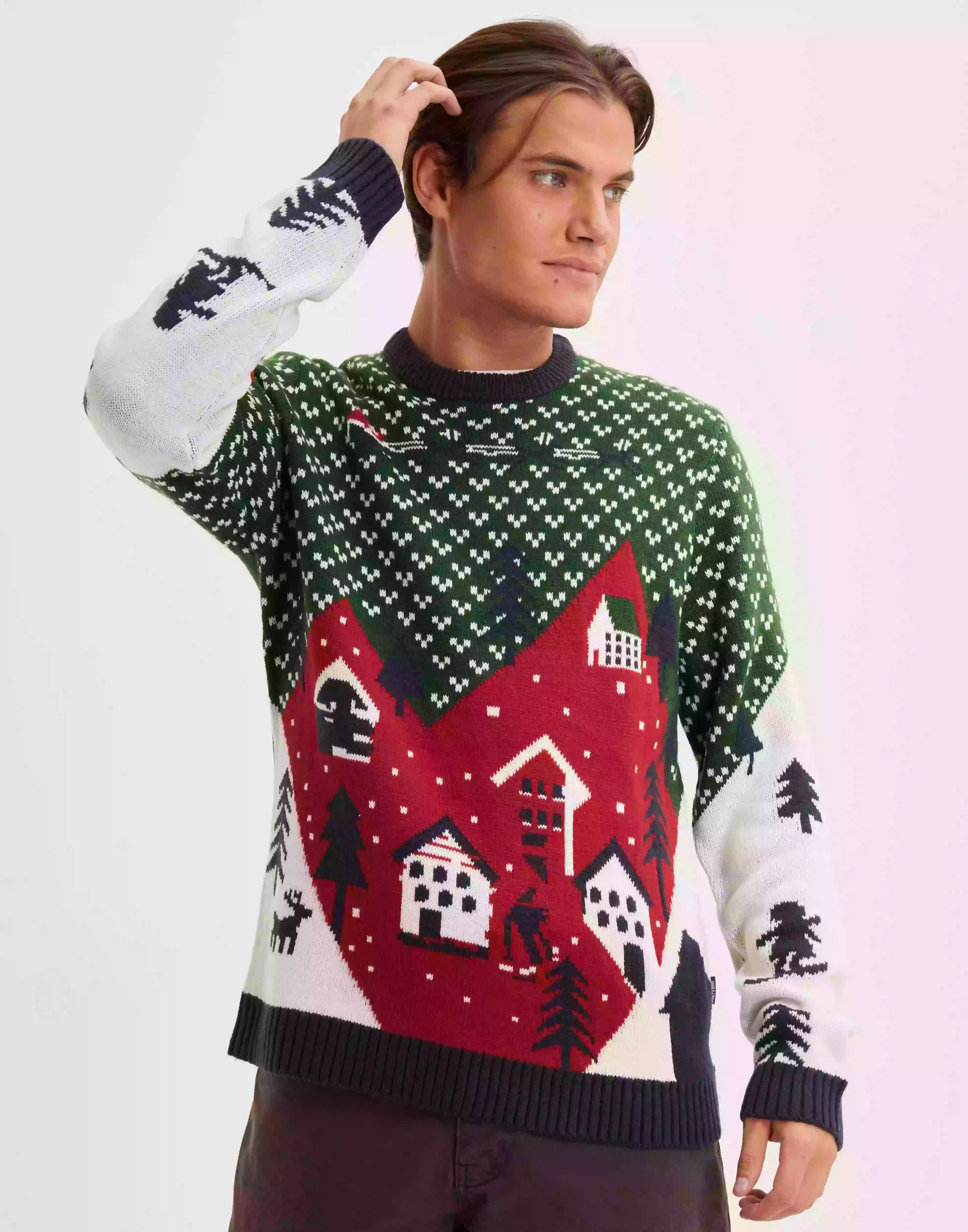 Only & Sons Onsxmas Reg Landscape Crew Knit Jultröjor Eden