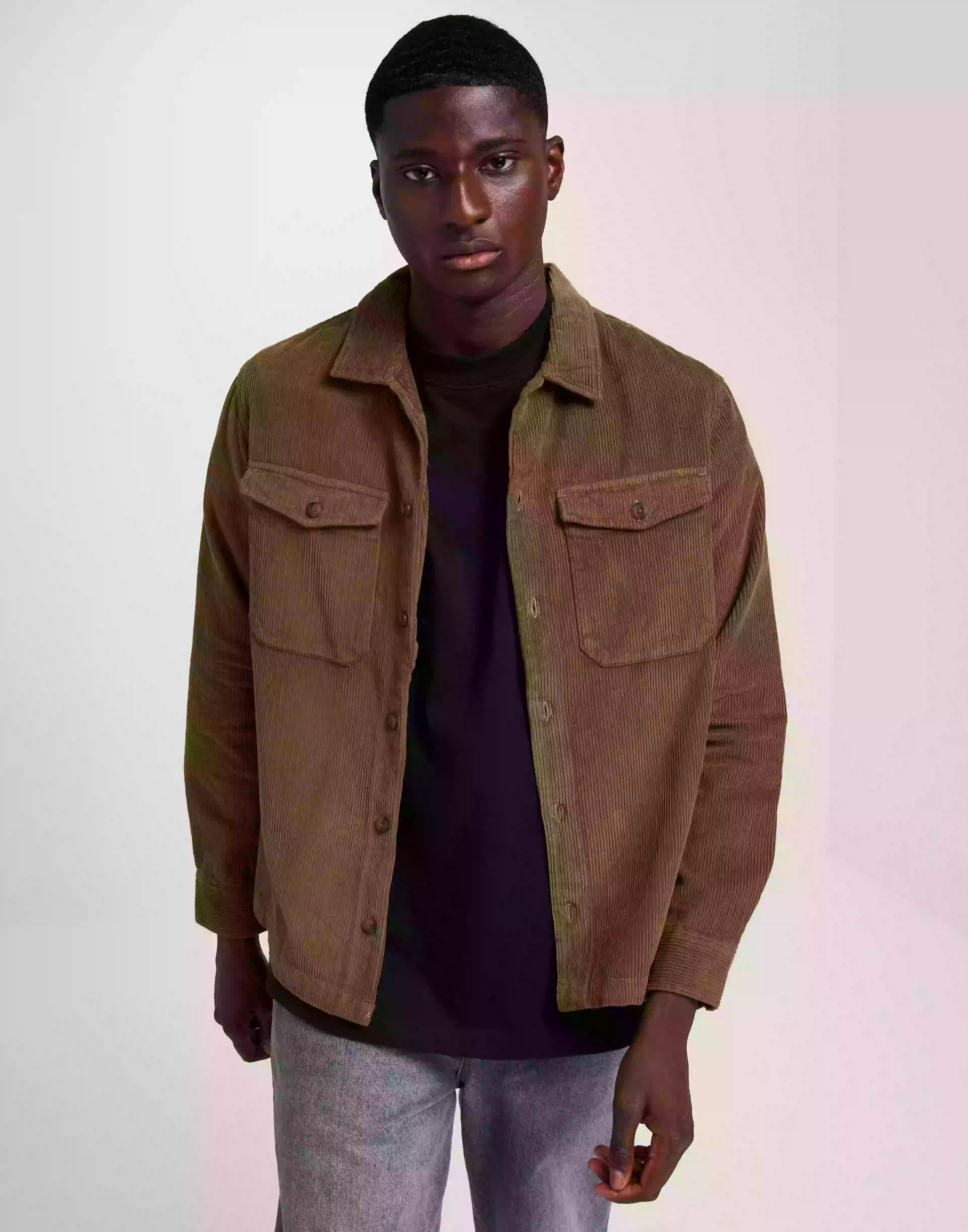 Jack & Jones Jjedallas Corduroy Overshirt Ls Sn Overshirts Otter
