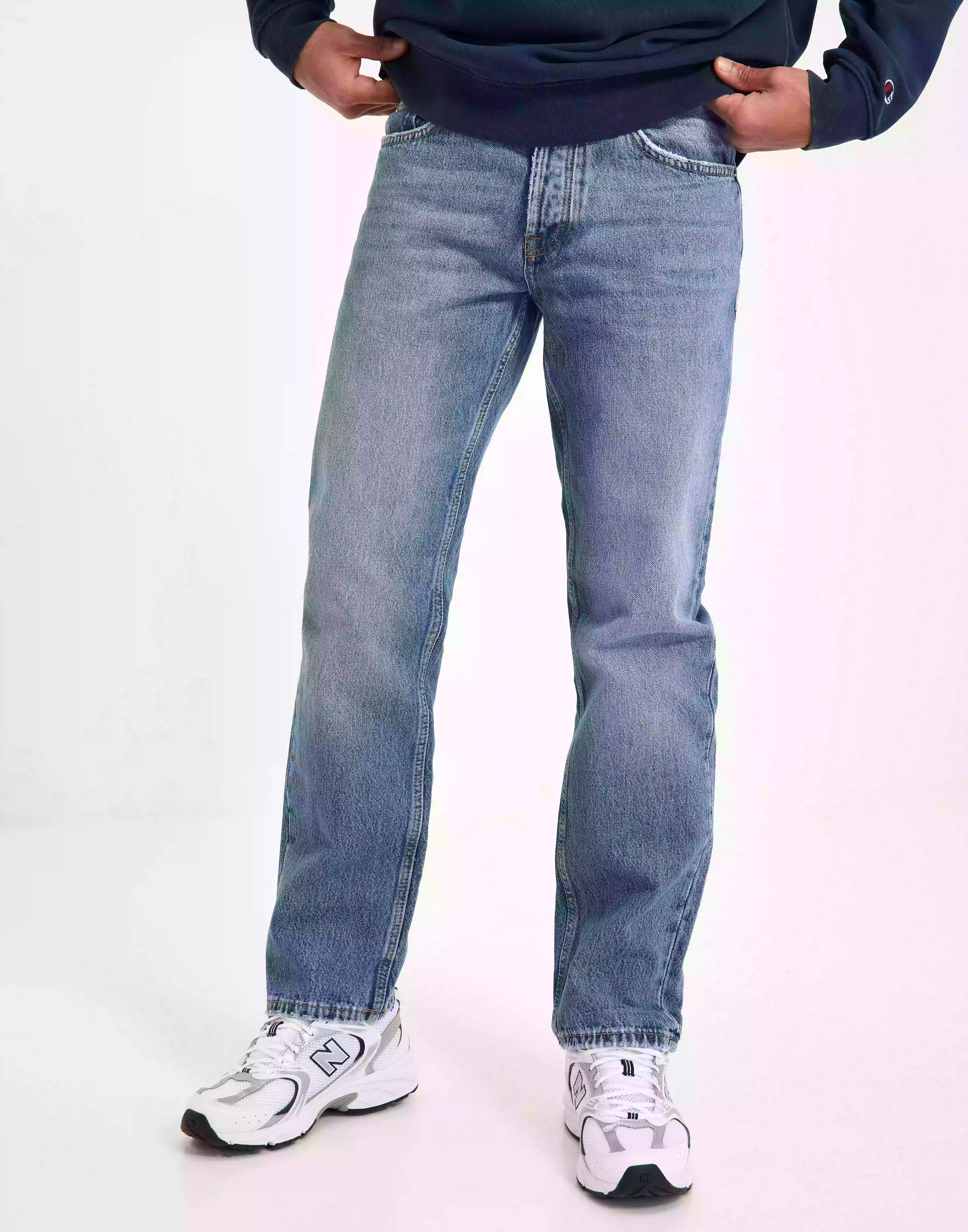 Only & Sons Onsedge Loose Mid. Blue 4939 Jeans Straight leg jeans Medium Blue Denim