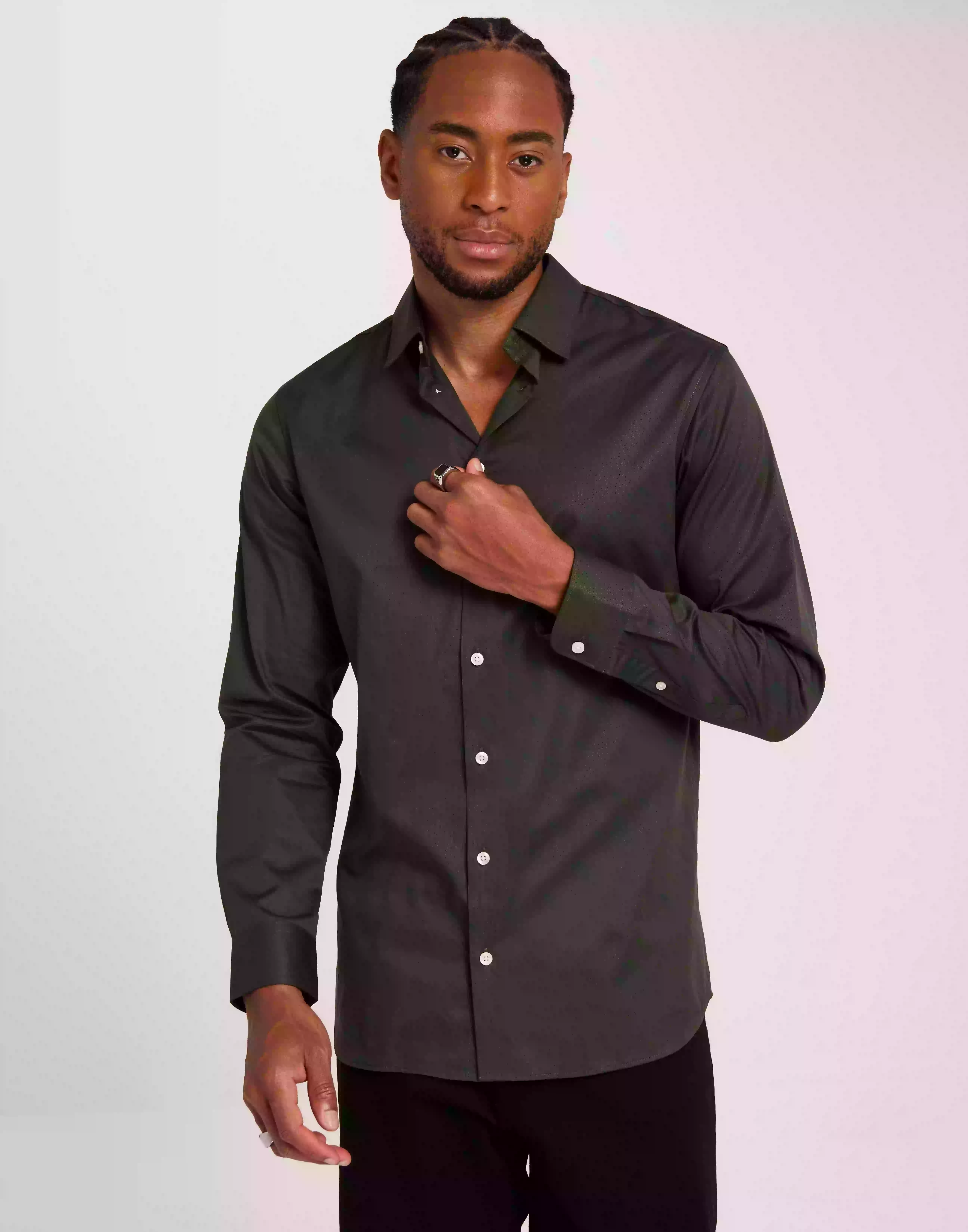 Selected Homme Slhslimethan Shirt Ls Classic Noos Hverdagsskjorter Forest Night W. Black
