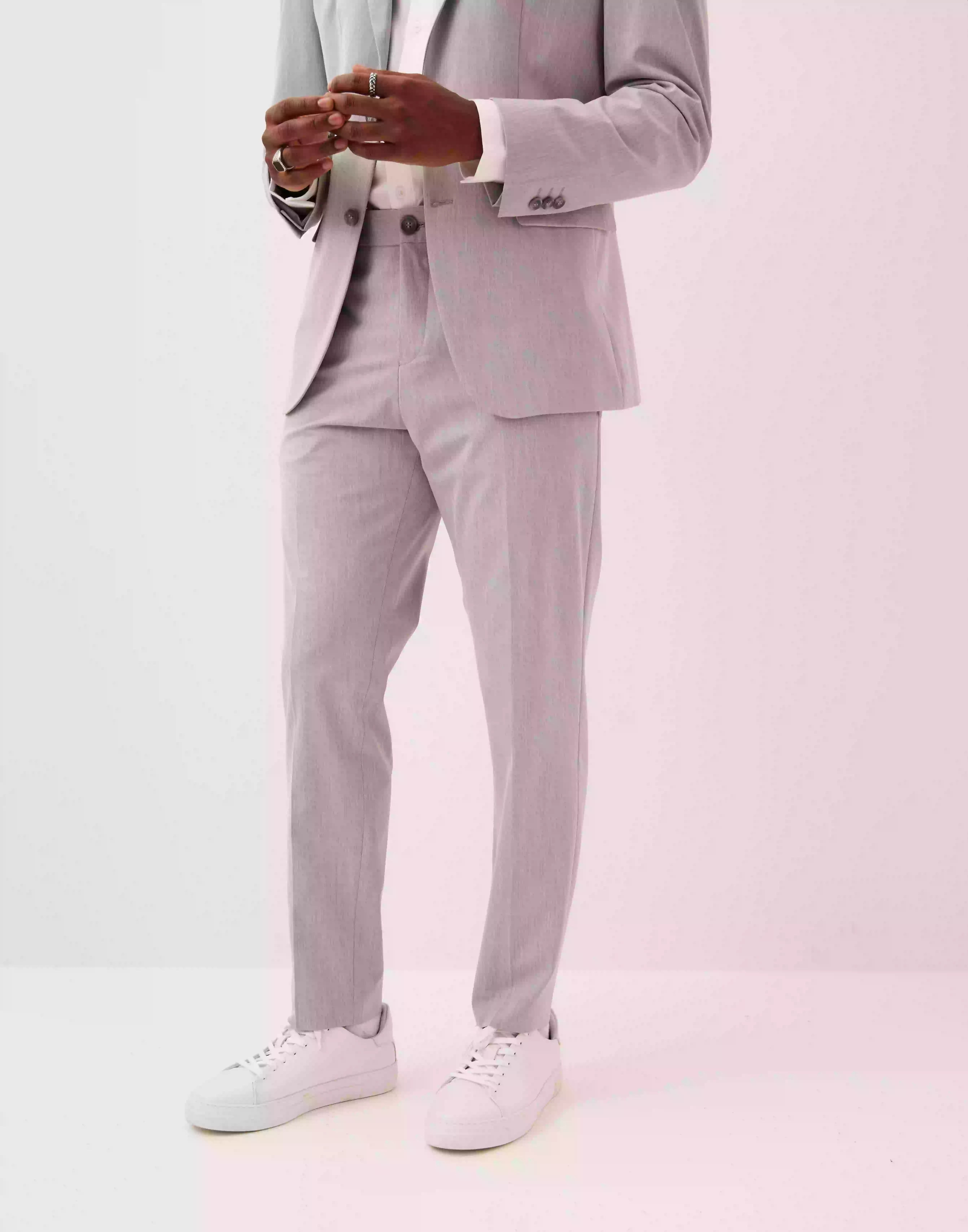 Selected Homme Slhslim-Liam Trs Flex Noos Dressbukser Light Grey Melange