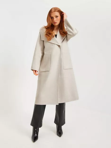 Buy Y.A.S YASALMA Melange HANDMADE Grey COAT WOOL Light MIX 