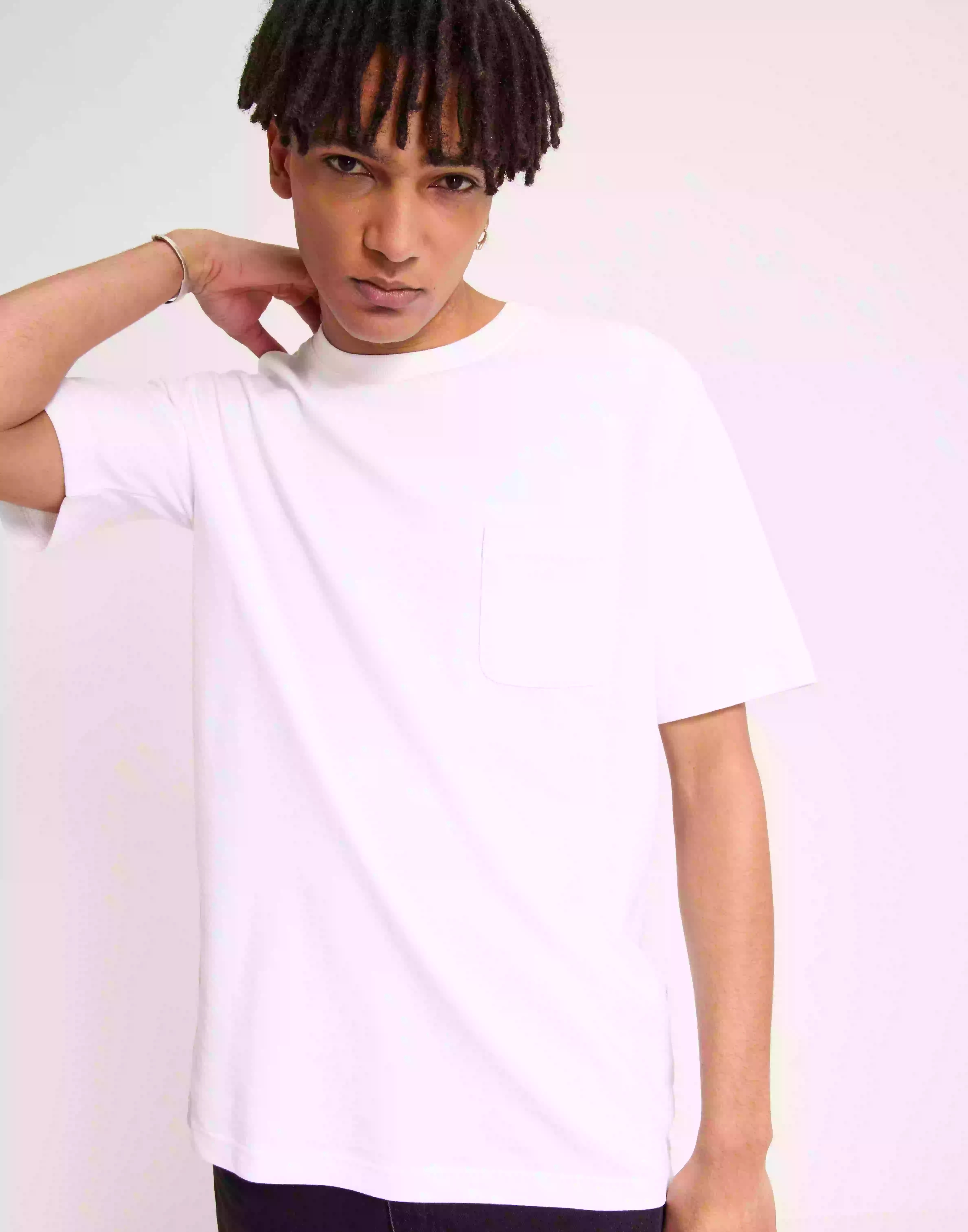 Selected Homme Slhrelaxsoon Pocket Ss O-Neck Tee W Kortärmade t-shirts Cloud Dancer