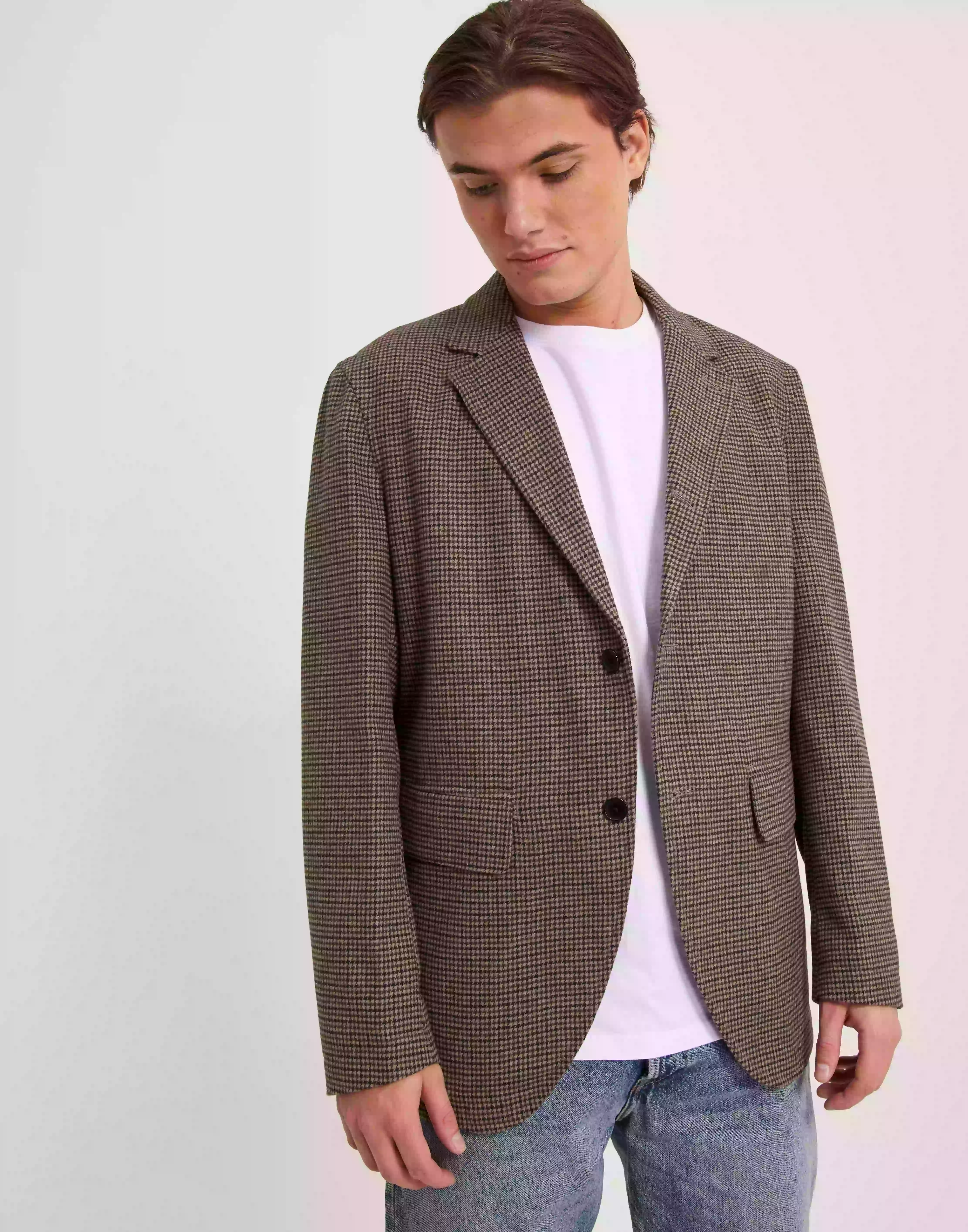 Selected Homme Slhreg-Troy Blz W Blazere Brownie Houndstooth